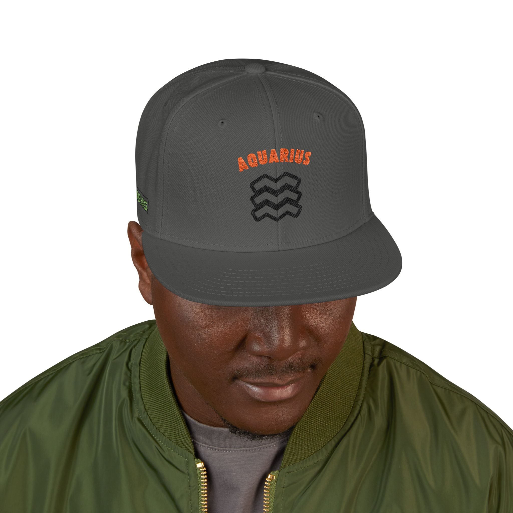 SABAS Embroidered Snapback Hat - Aquarius Zodiac Sign