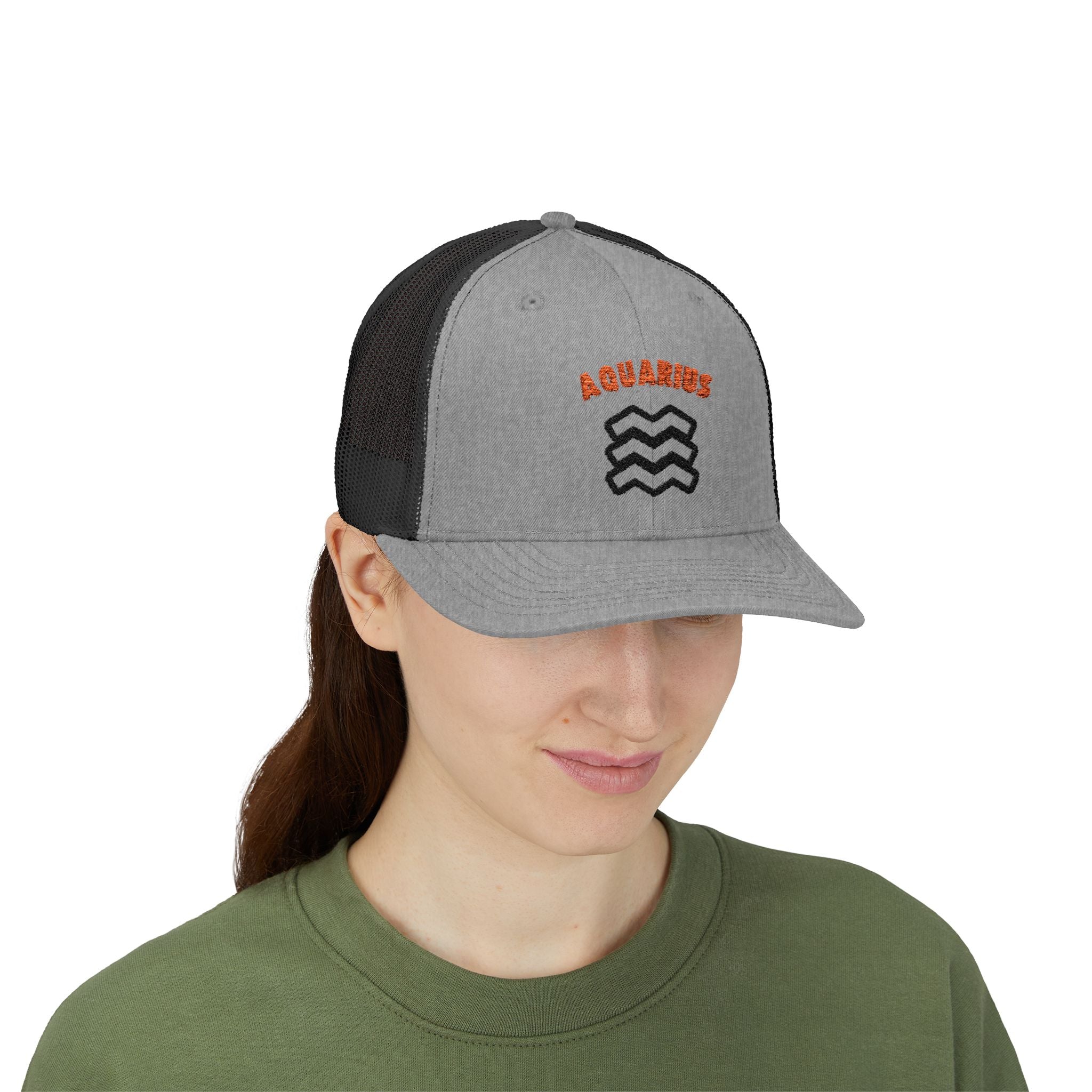SABAS Embroidered Snapback Trucker Cap – Aquarius Zodiac Cap