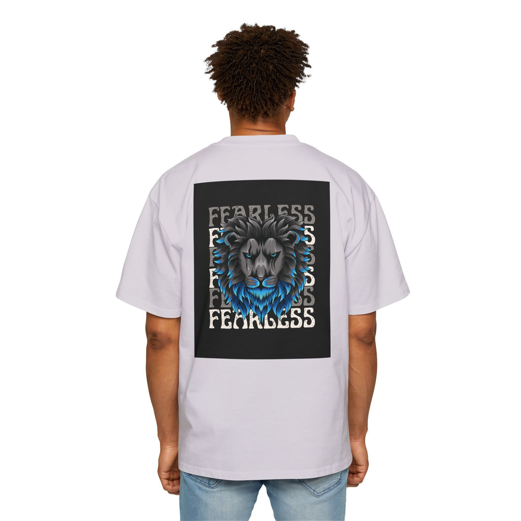 SABAS Fearless Lion Graphic Tee — Men's Oversized Heavy Cotton T‑Shirt