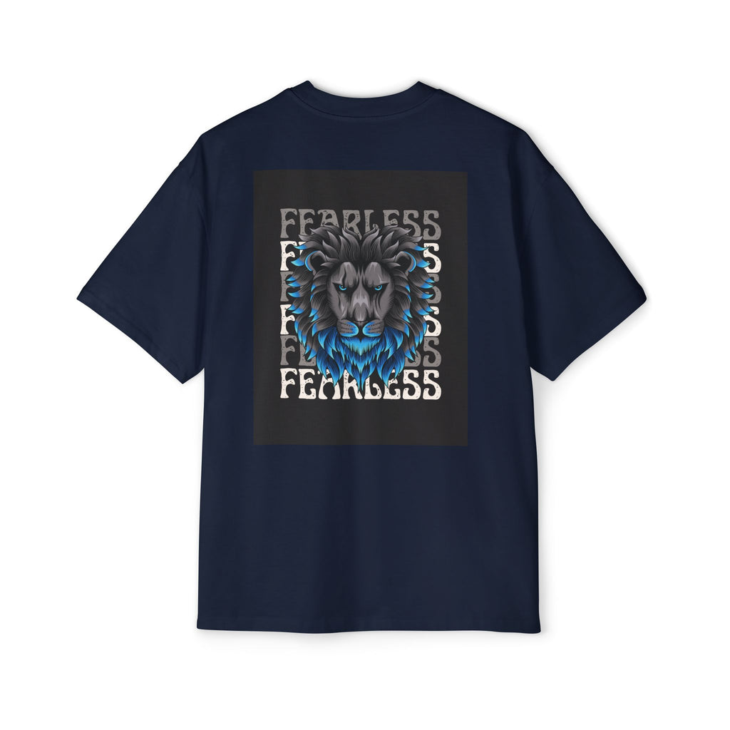 SABAS Fearless Lion Graphic Tee — Men's Oversized Heavy Cotton T‑Shirt