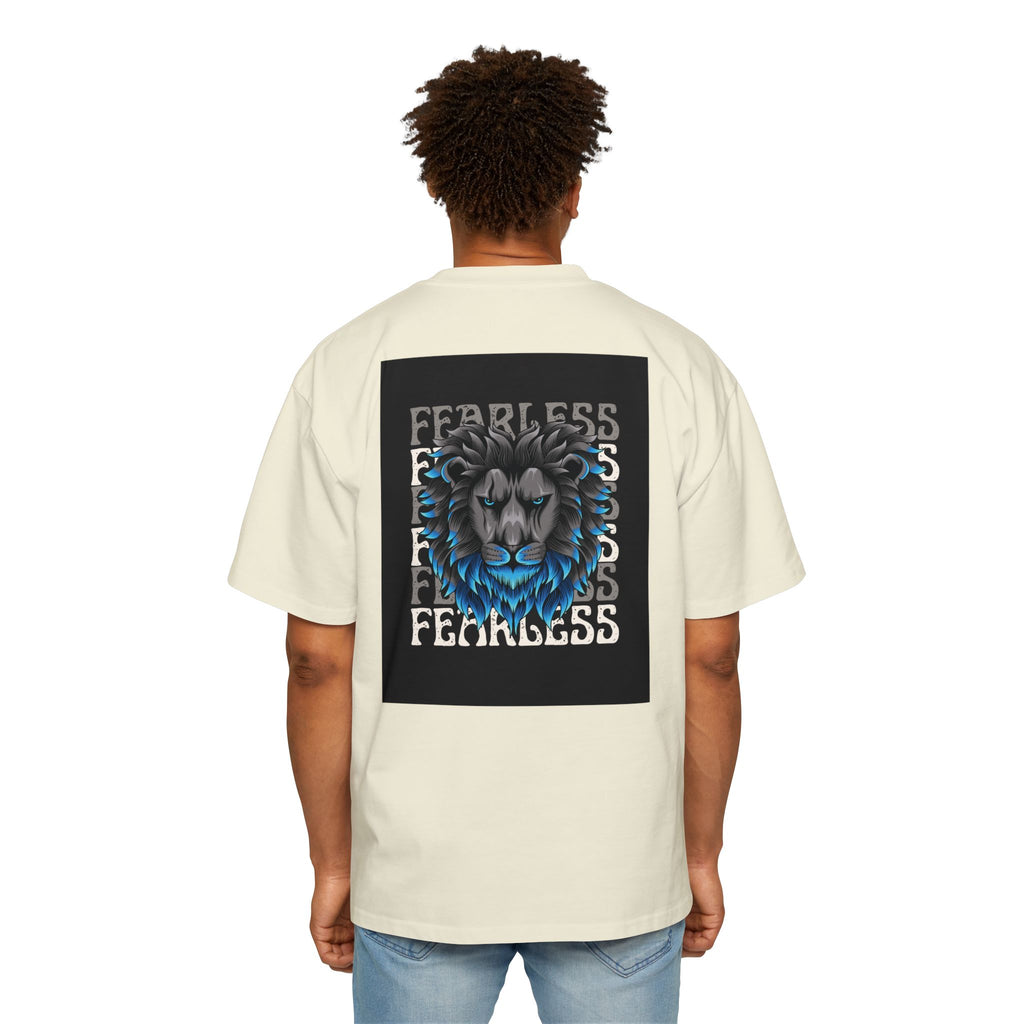 SABAS Fearless Lion Graphic Tee — Men's Oversized Heavy Cotton T‑Shirt