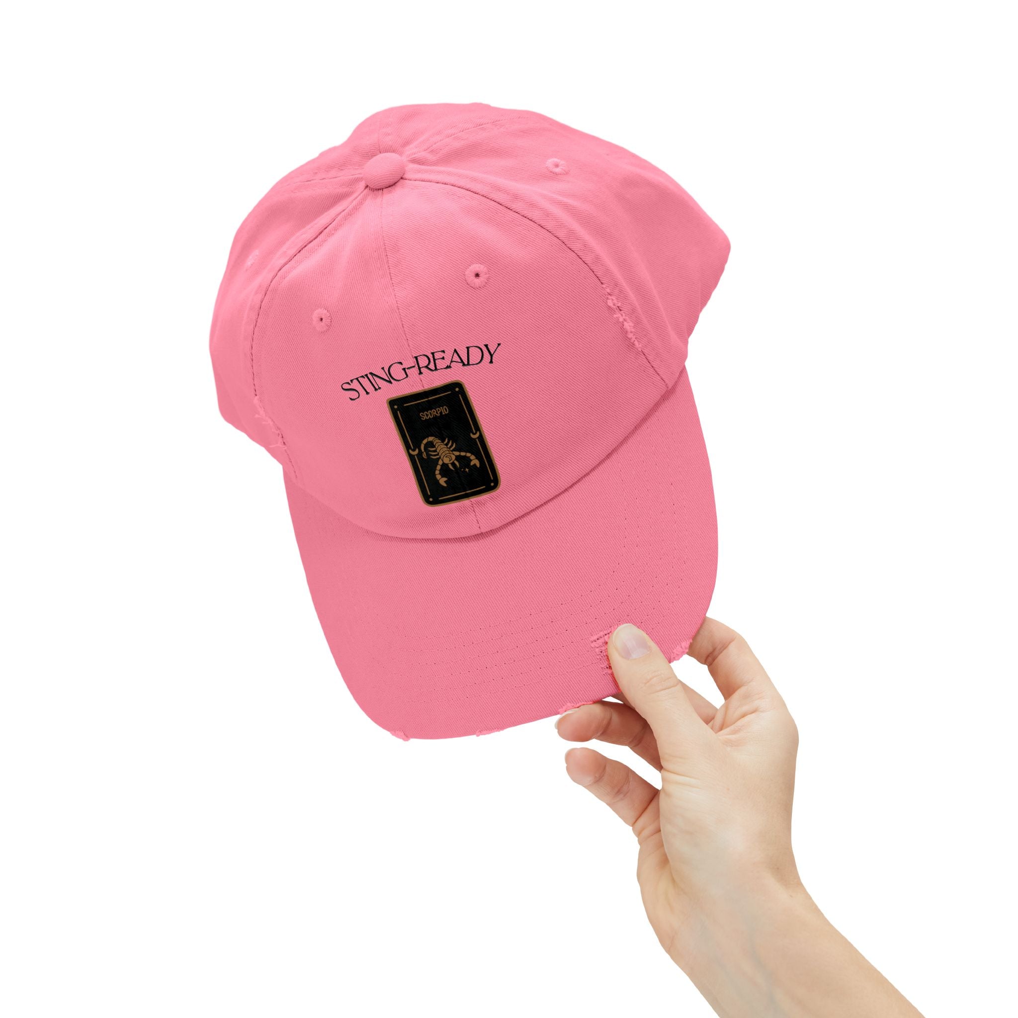 SABAS Scorpio Zodiac Design Sting-Ready Distressed Cap