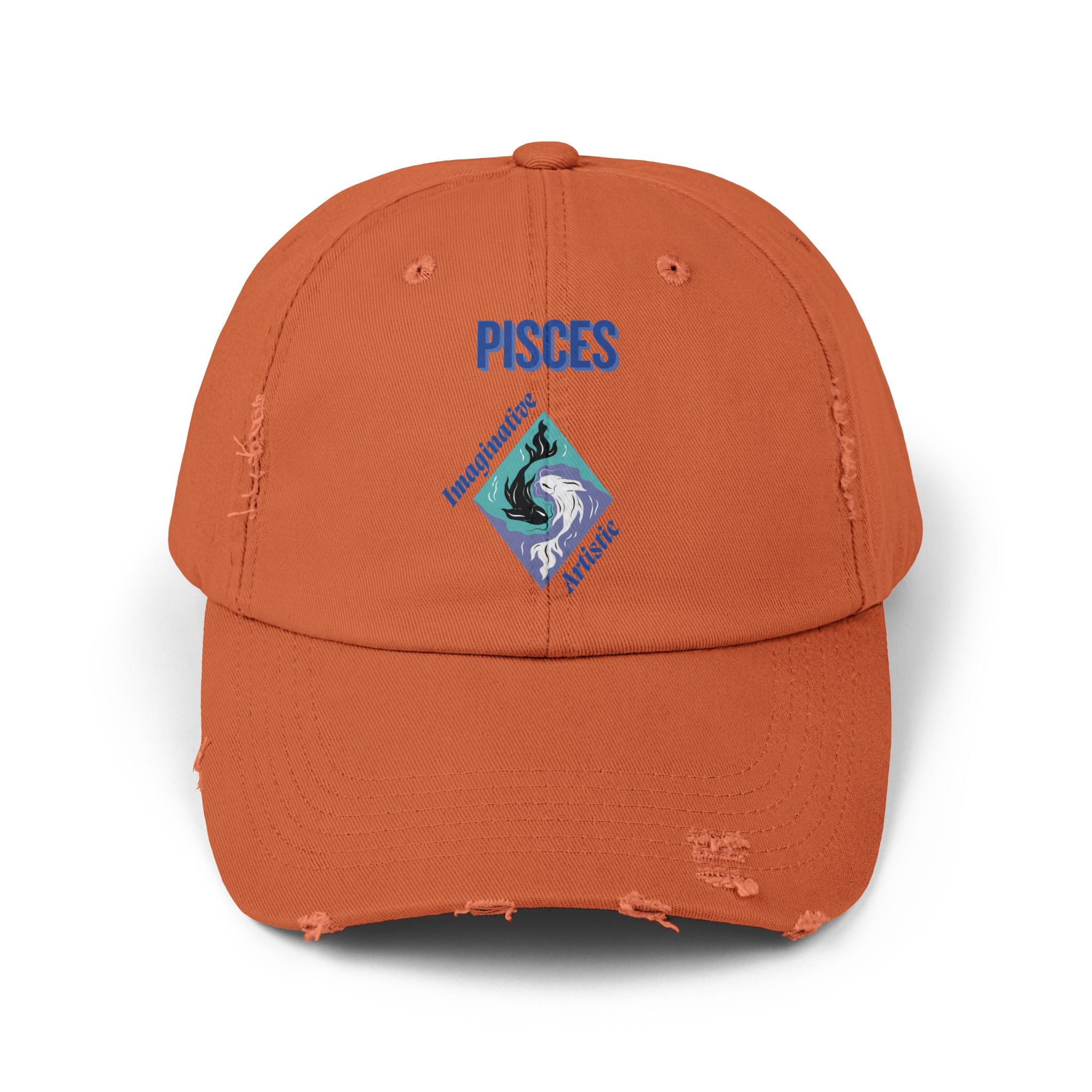 SABAS Pisces Distressed Cap Zodiac Sign Fish Design