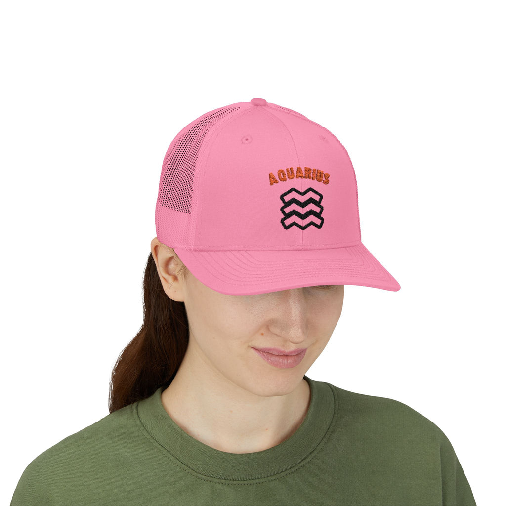 SABAS Embroidered Snapback Trucker Cap – Aquarius Zodiac Cap