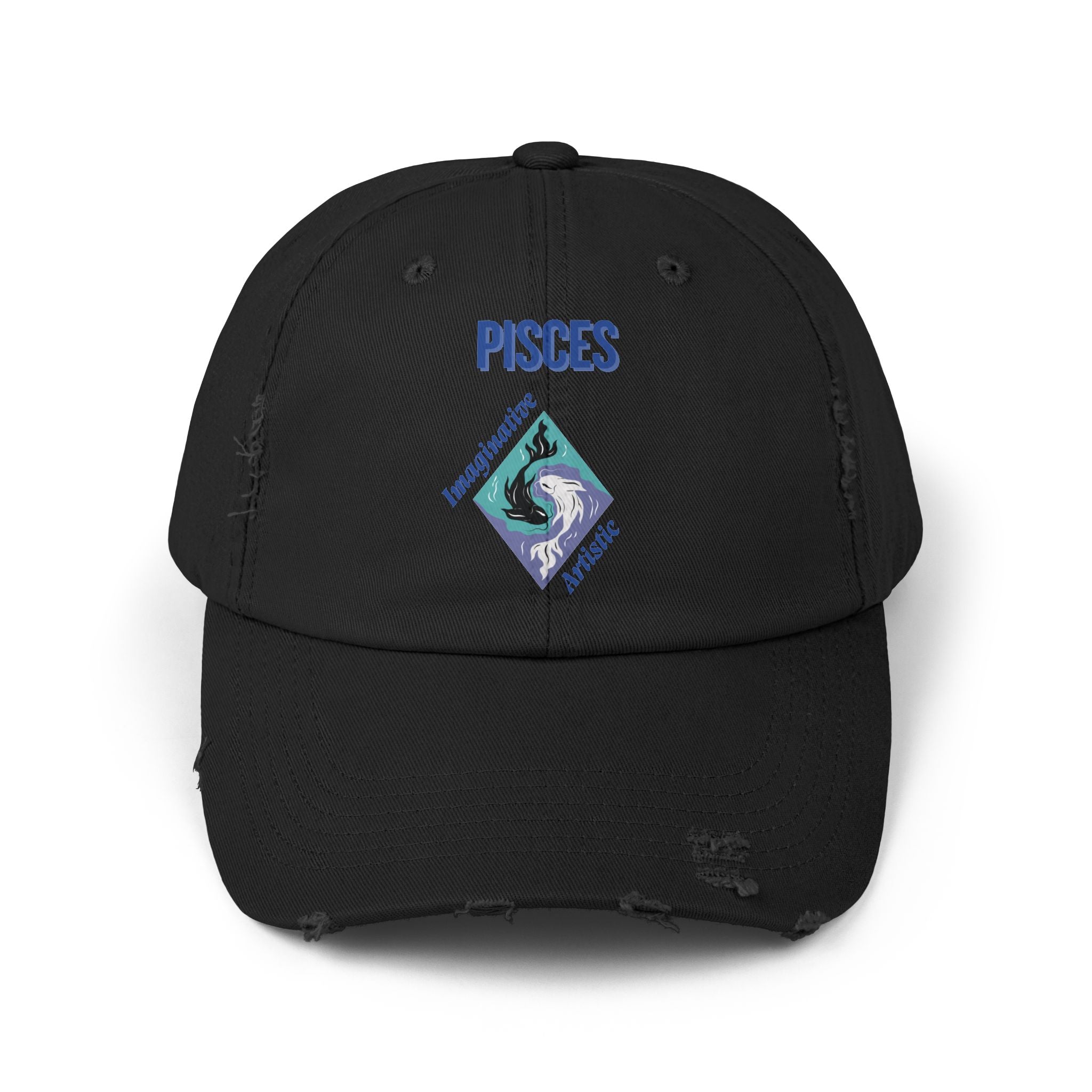 SABAS Pisces Distressed Cap Zodiac Sign Fish Design