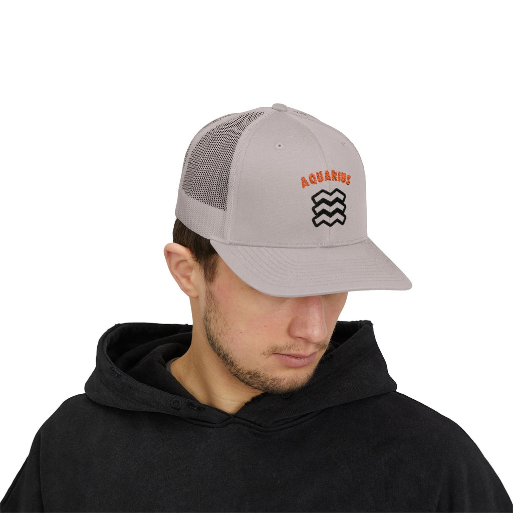 SABAS Embroidered Snapback Trucker Cap – Aquarius Zodiac Cap