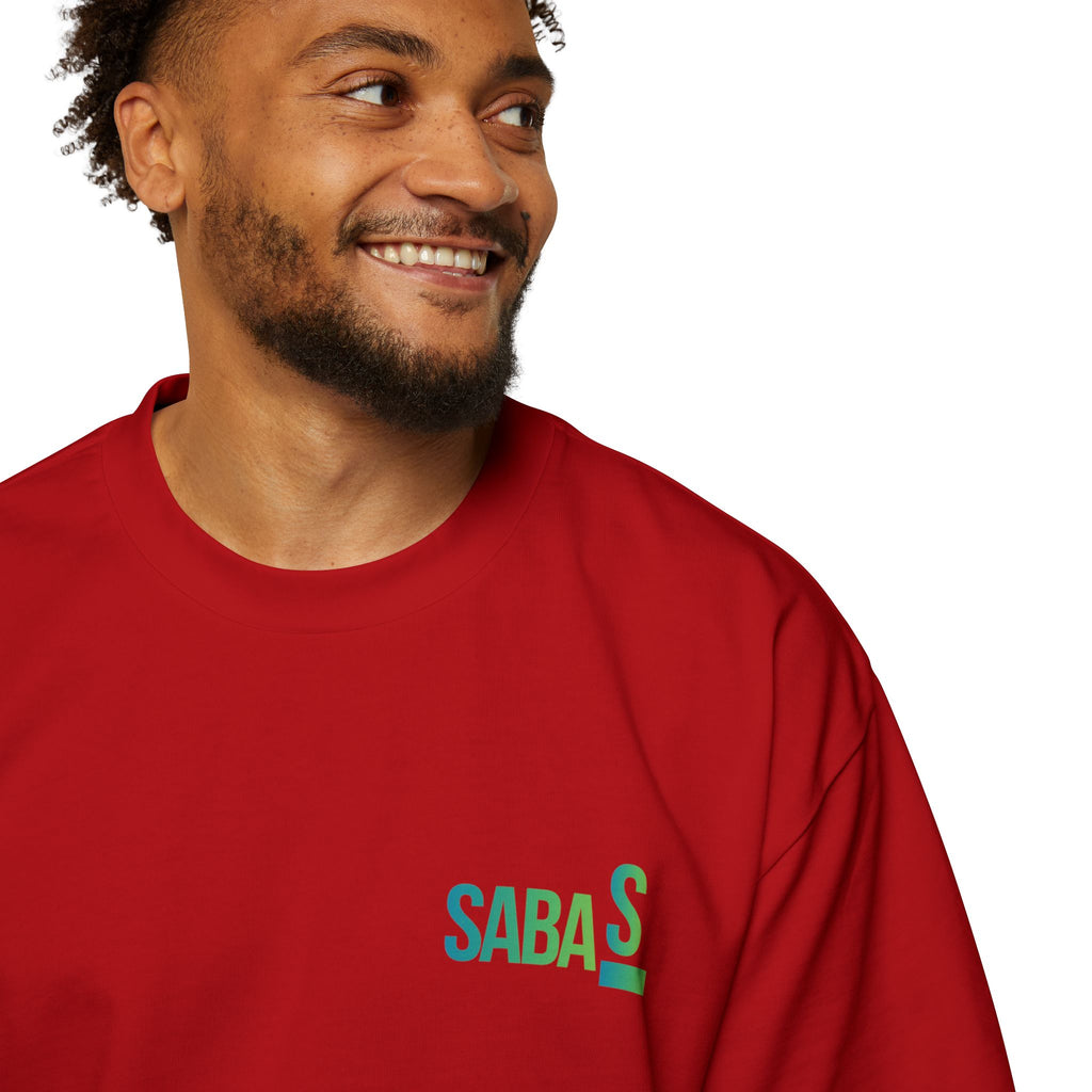 SABAS Fearless Lion Graphic Tee — Men's Oversized Heavy Cotton T‑Shirt