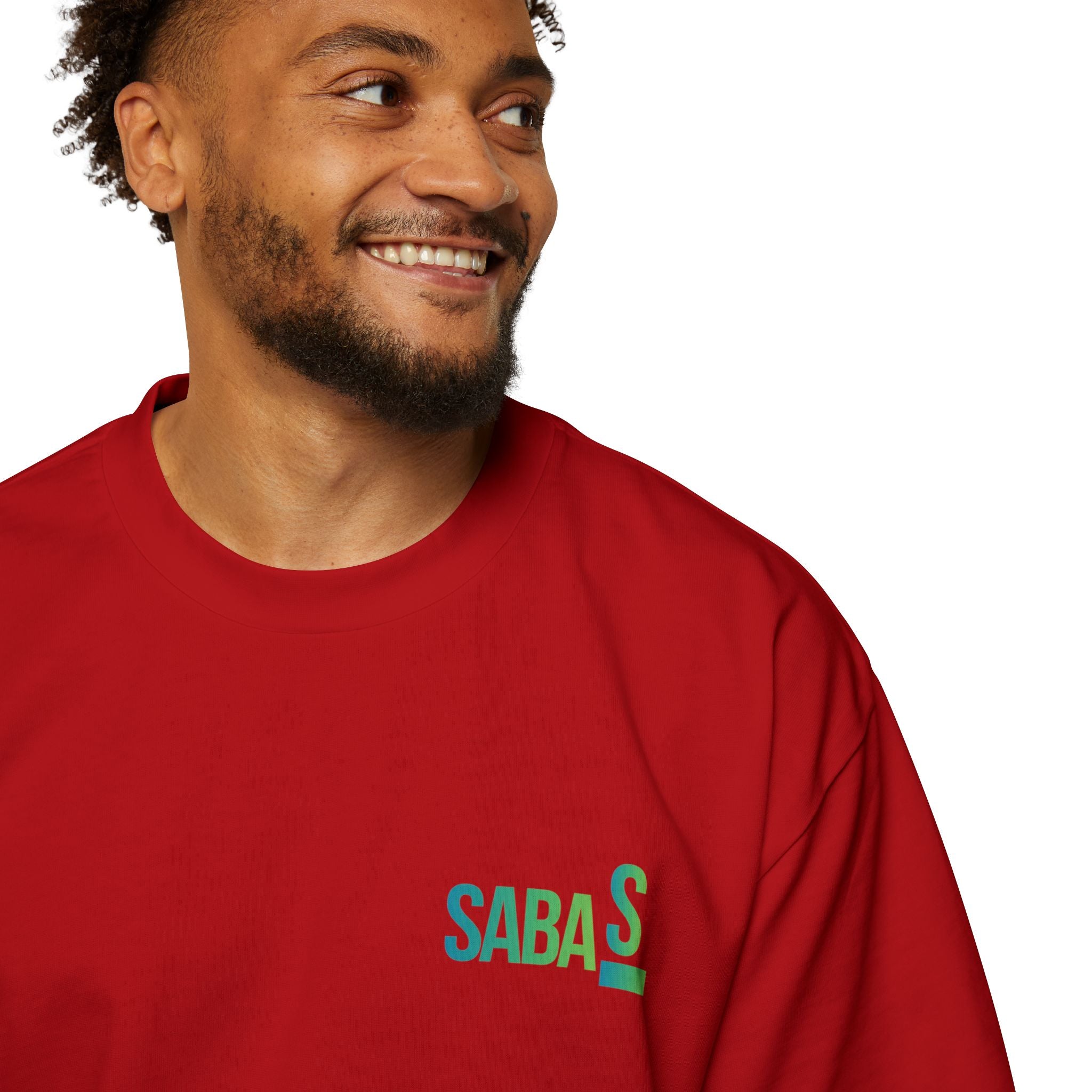 SABAS Fearless Lion Graphic Tee — Men's Oversized Heavy Cotton T‑Shirt