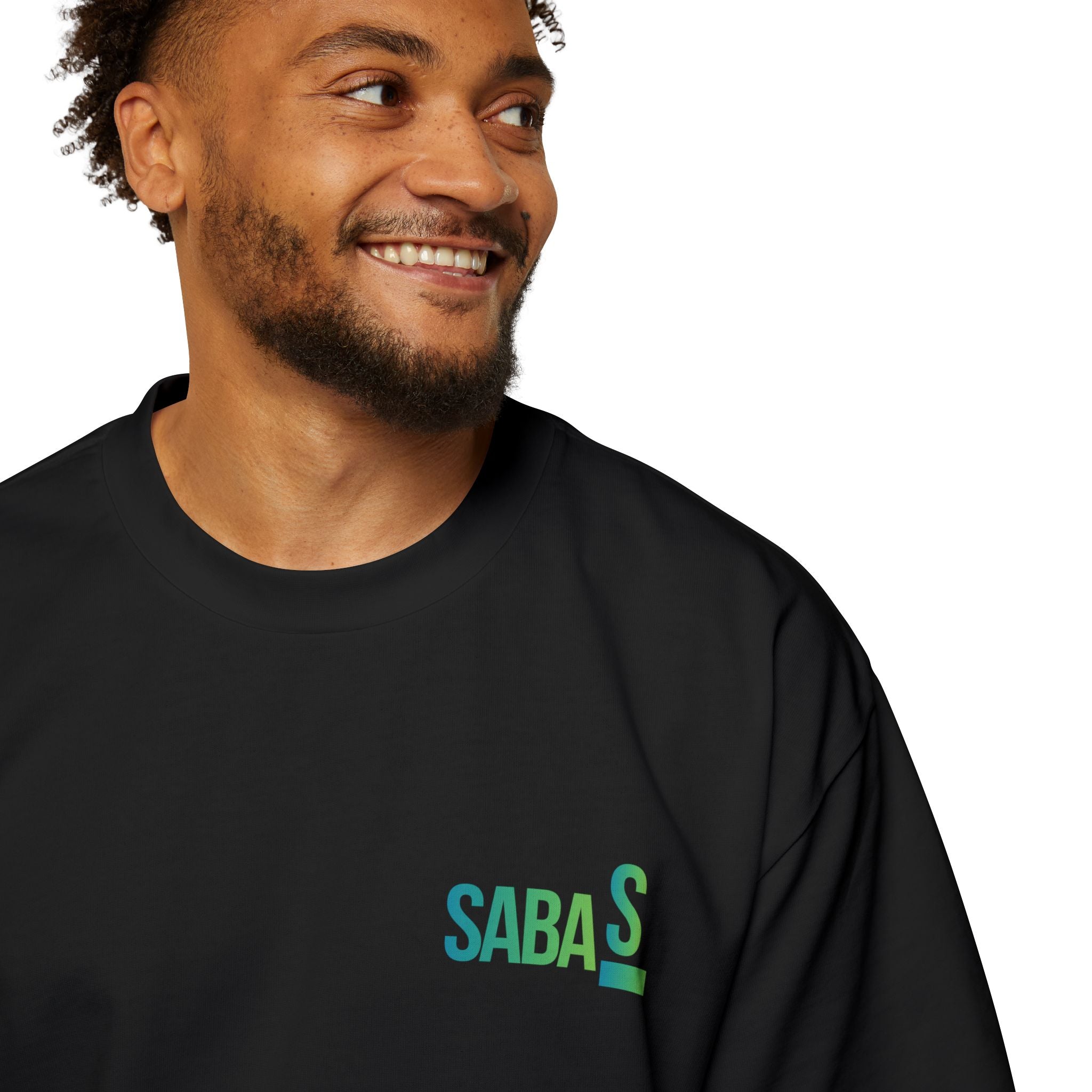 SABAS Fearless Lion Graphic Tee — Men's Oversized Heavy Cotton T‑Shirt