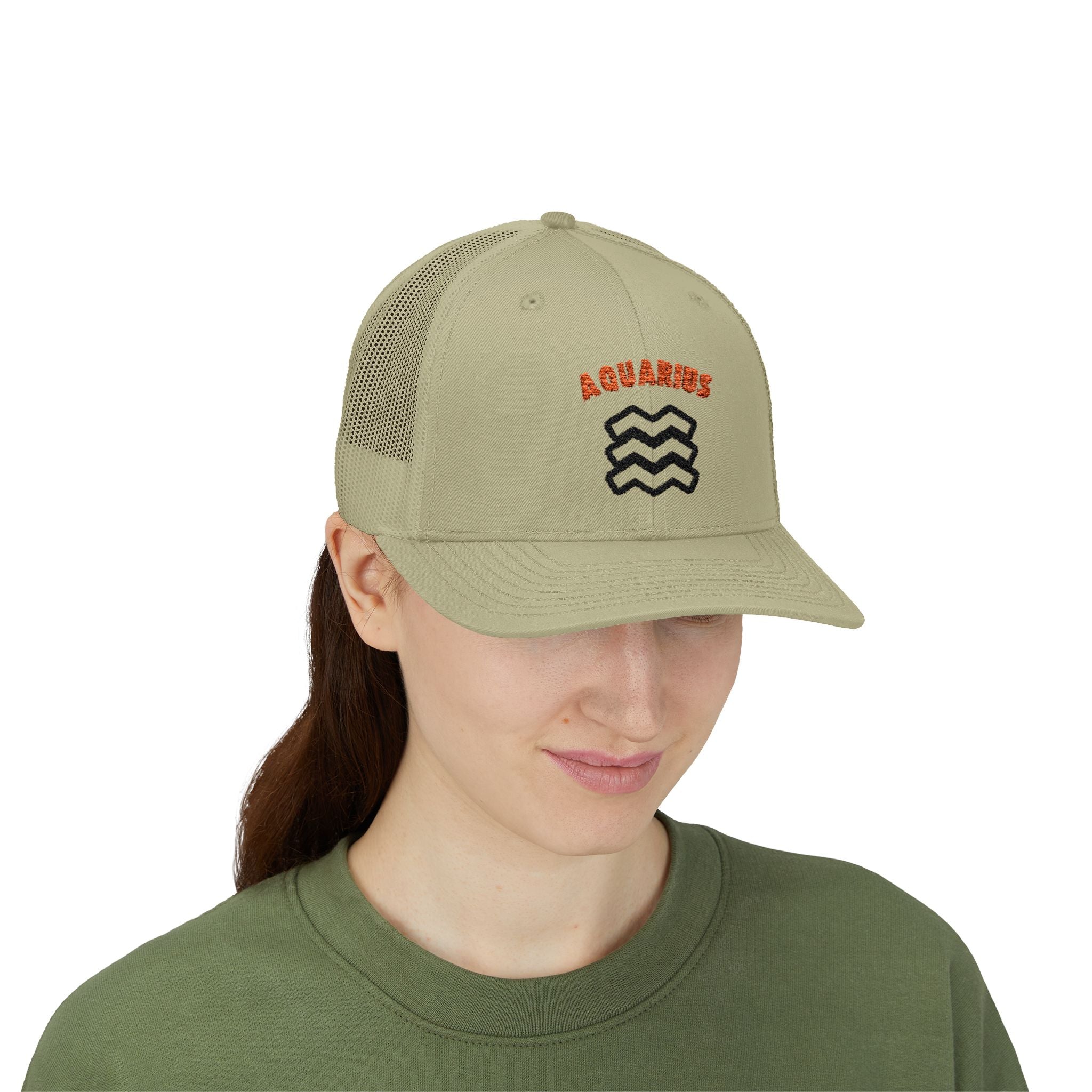 SABAS Embroidered Snapback Trucker Cap – Aquarius Zodiac Cap