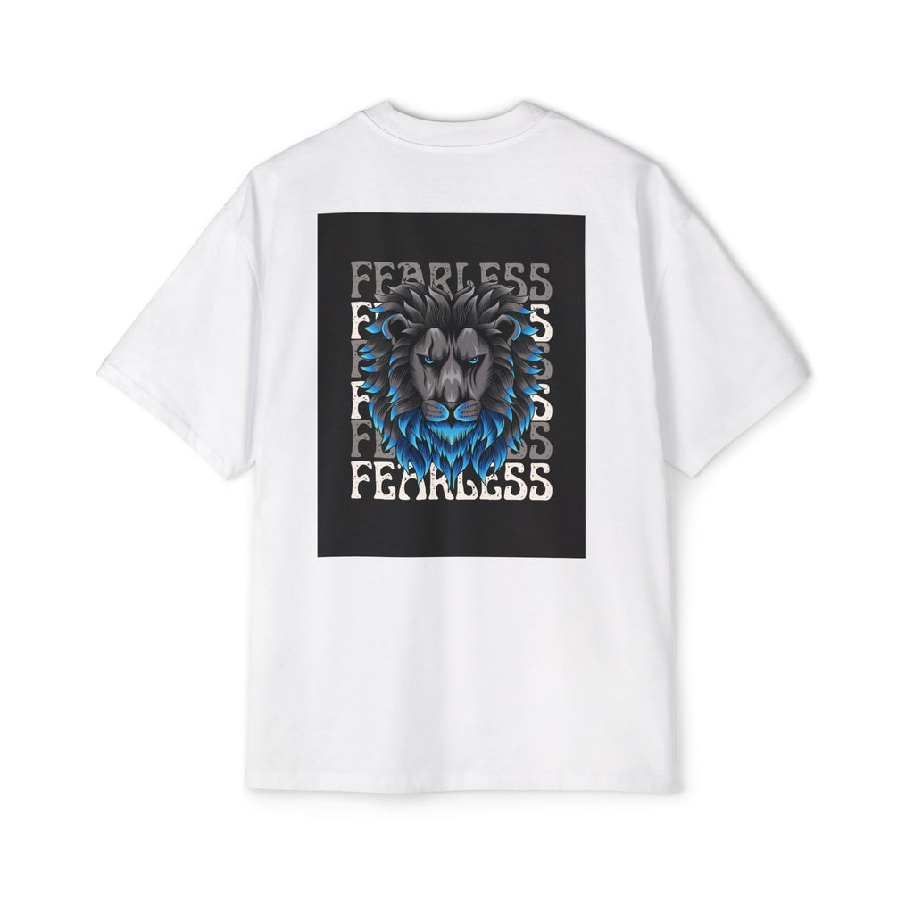 SABAS Fearless Lion Graphic Tee — Men's Oversized Heavy Cotton T‑Shirt