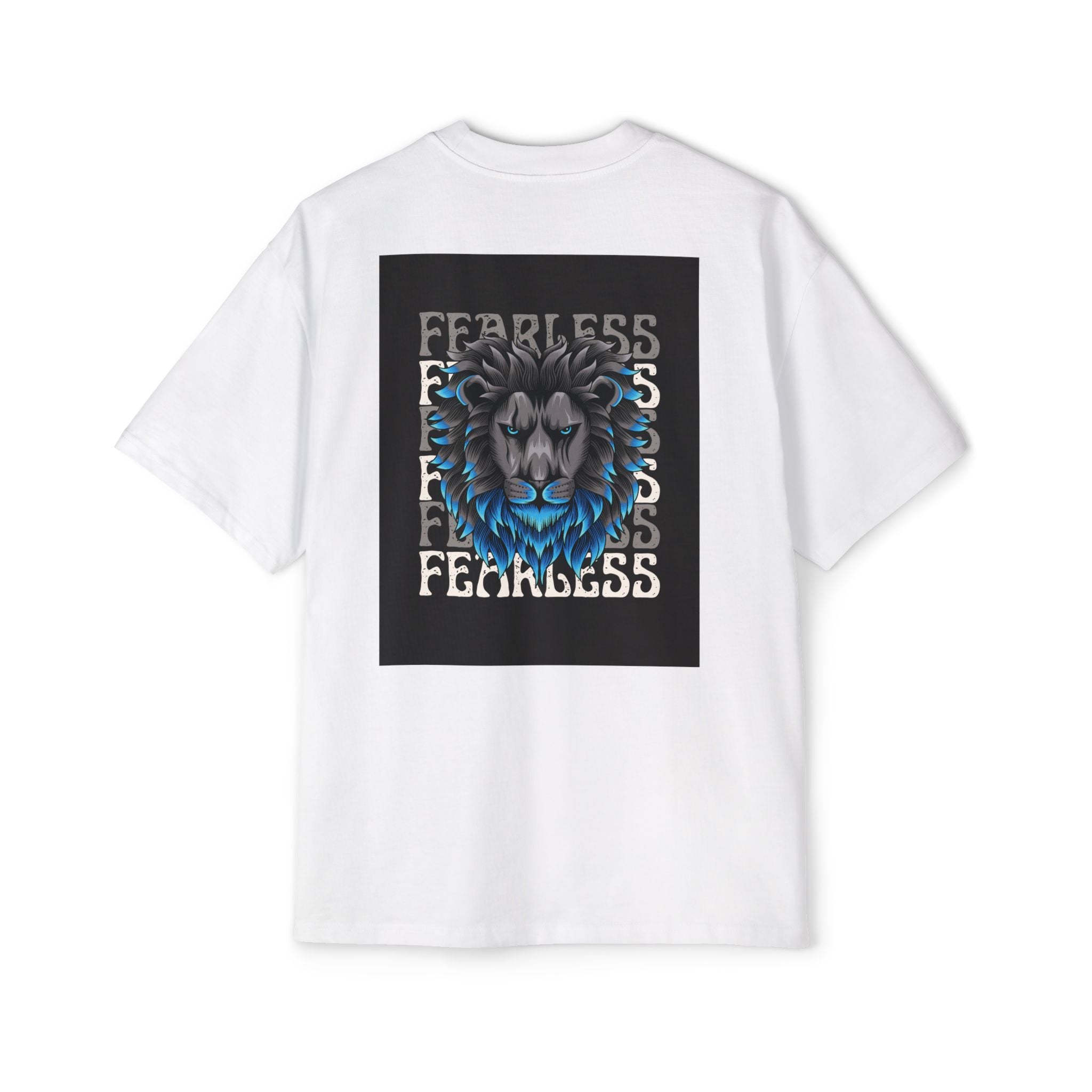 SABAS Fearless Lion Graphic Tee — Men's Oversized Heavy Cotton T‑Shirt