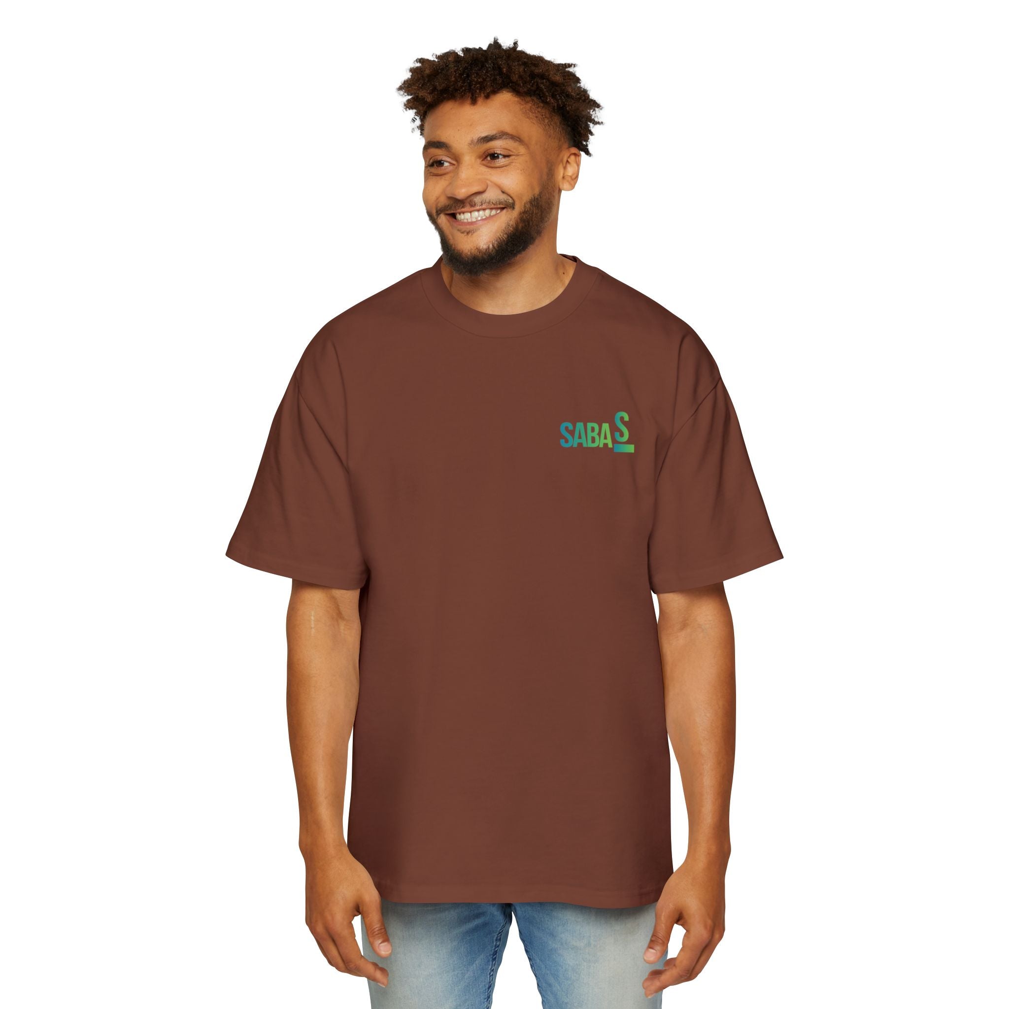 SABAS Fearless Lion Graphic Tee — Men's Oversized Heavy Cotton T‑Shirt