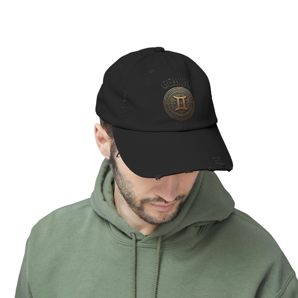 SABAS Gemini Zodiac Sign Distressed Cap