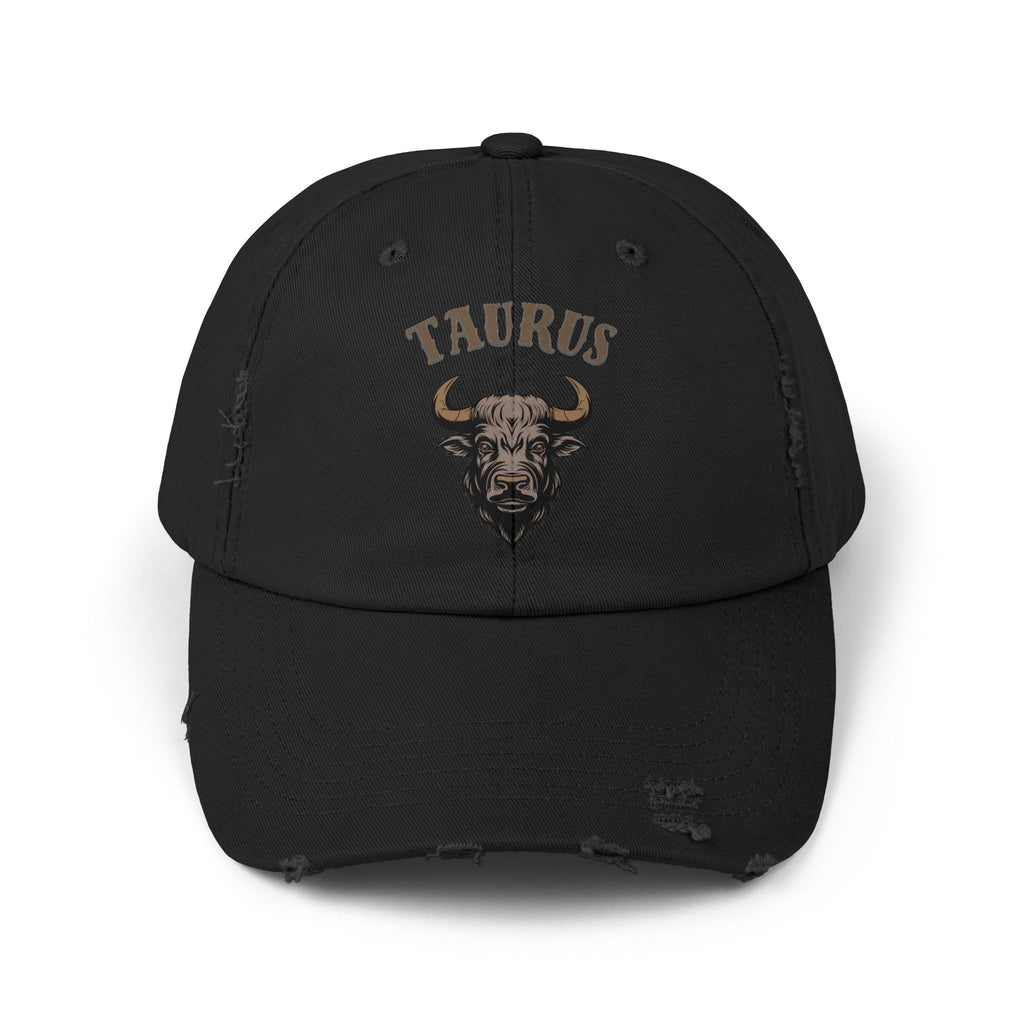 SABAS Taurus Distressed Cap - Zodiac Sign Bull Hat