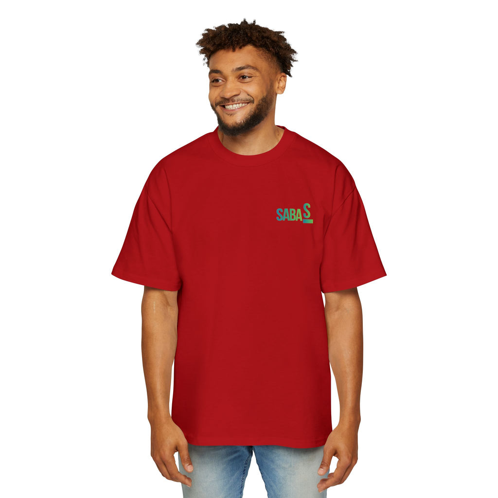 SABAS Fearless Lion Graphic Tee — Men's Oversized Heavy Cotton T‑Shirt