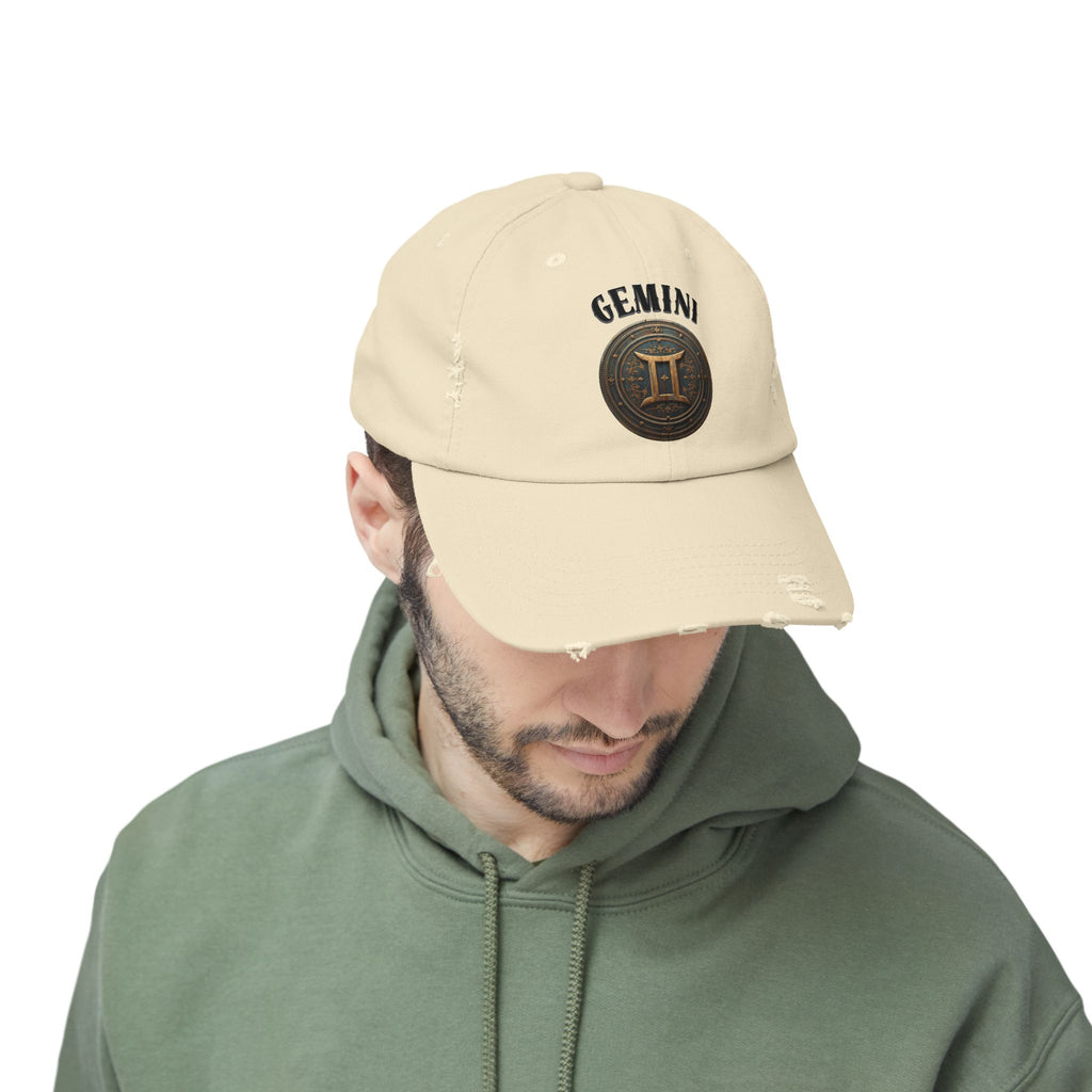 SABAS Gemini Zodiac Sign Distressed Cap