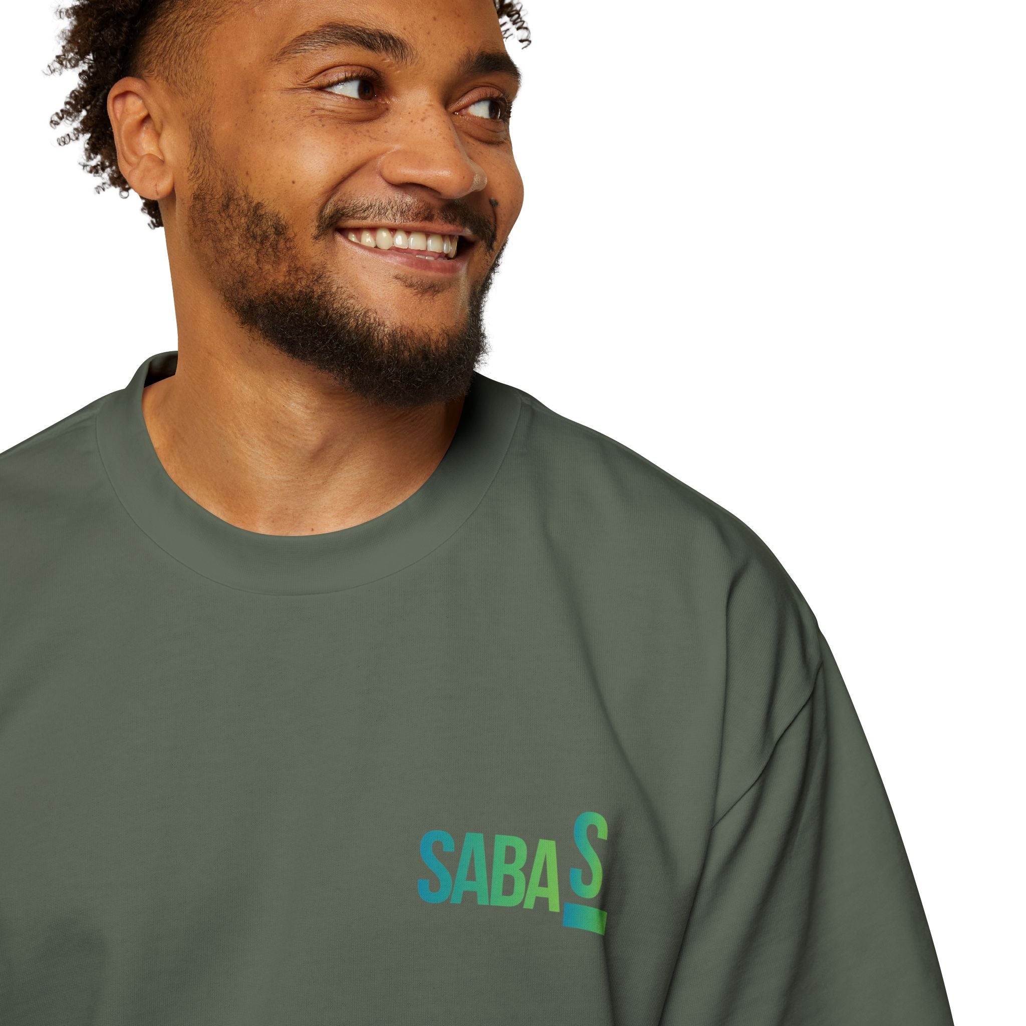 SABAS Fearless Lion Graphic Tee — Men's Oversized Heavy Cotton T‑Shirt