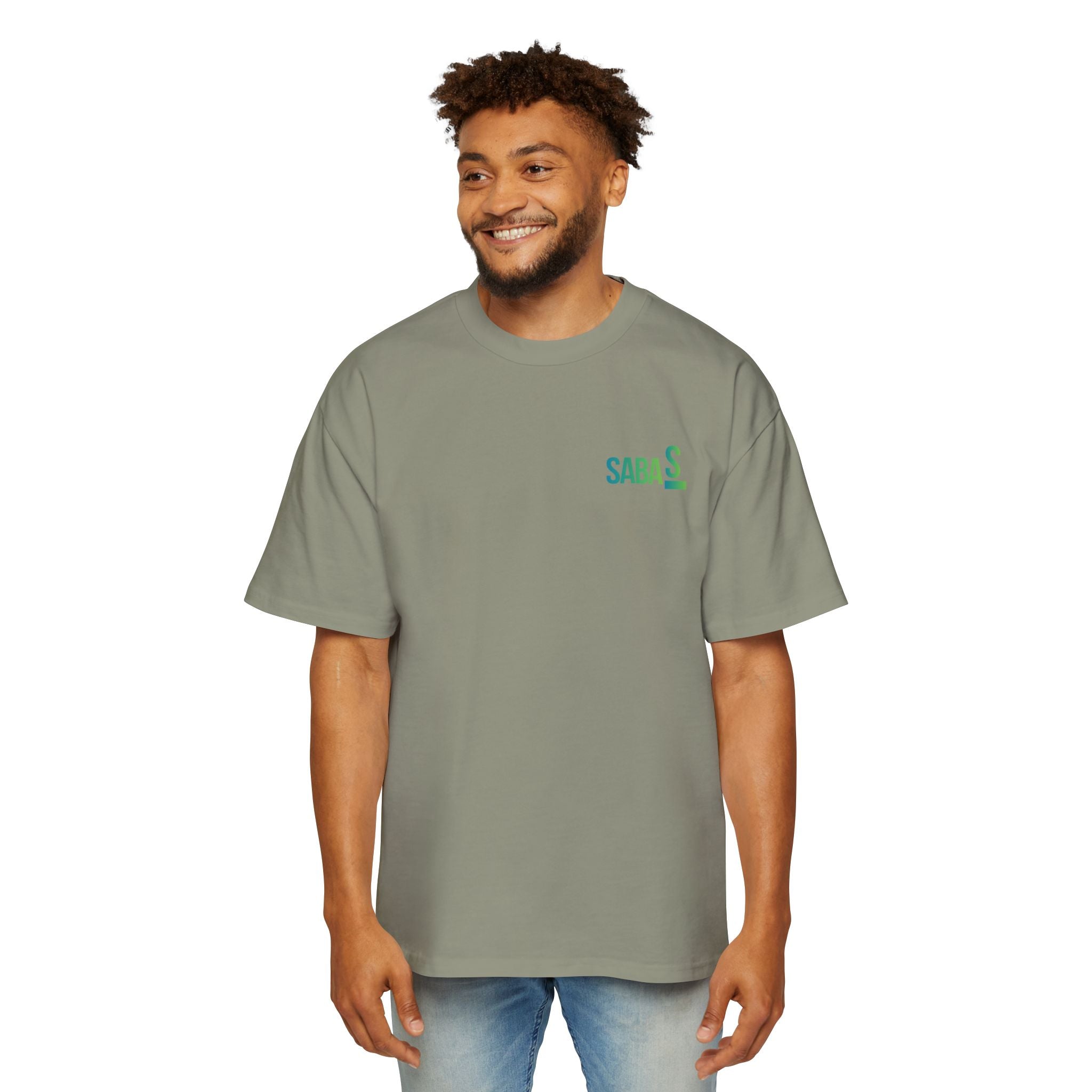 SABAS Fearless Lion Graphic Tee — Men's Oversized Heavy Cotton T‑Shirt
