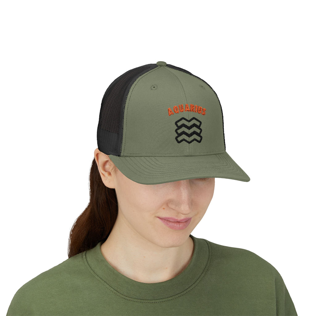 SABAS Embroidered Snapback Trucker Cap – Aquarius Zodiac Cap