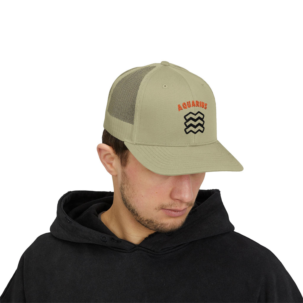 SABAS Embroidered Snapback Trucker Cap – Aquarius Zodiac Cap
