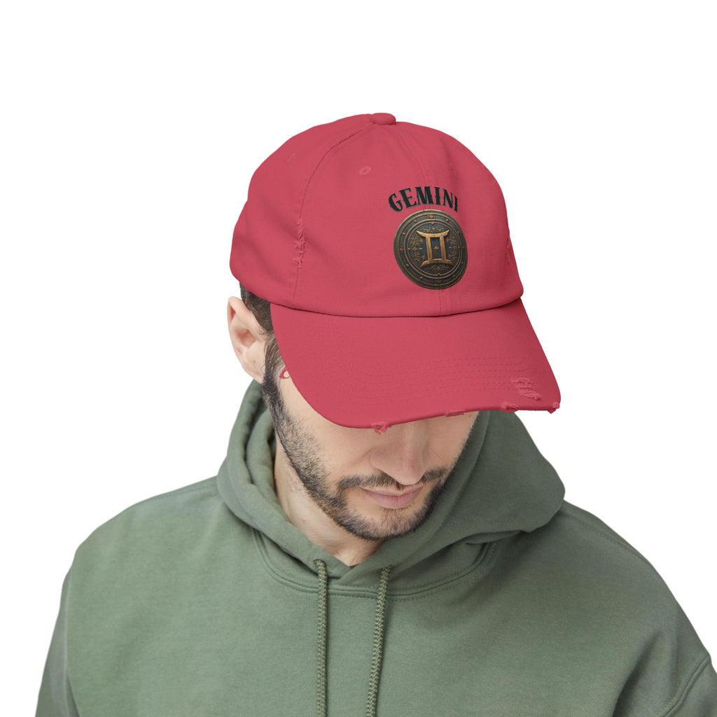 SABAS Gemini Zodiac Sign Distressed Cap