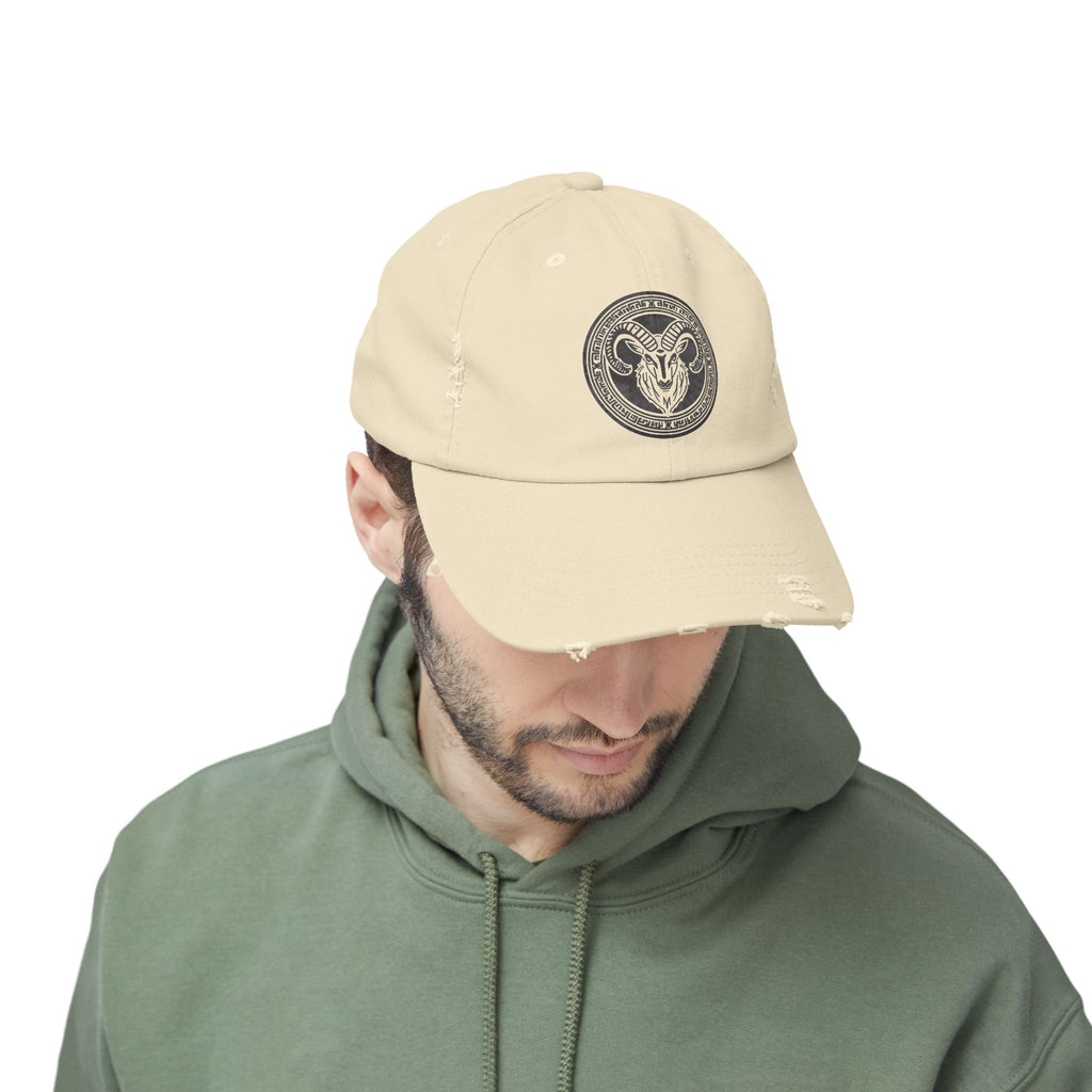 SABAS Capricorn Zodiac Sign Distressed Cap
