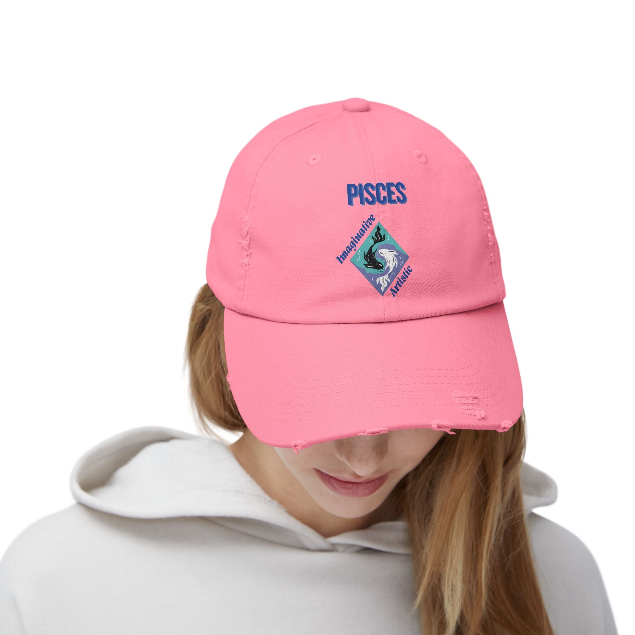 SABAS Pisces Distressed Cap Zodiac Sign Fish Design