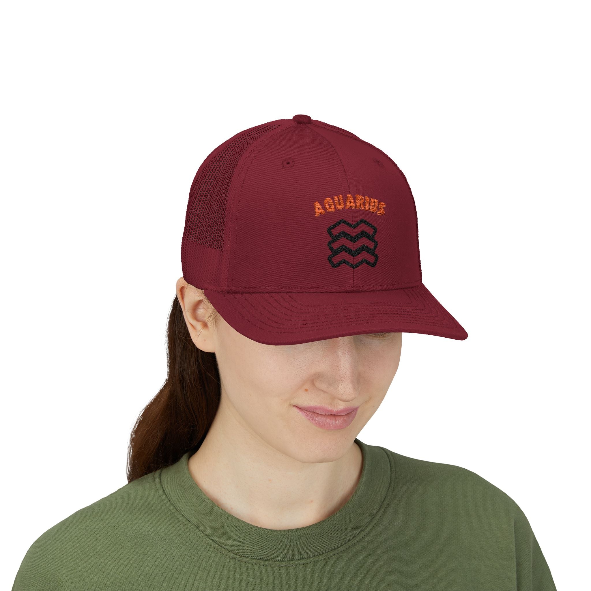 SABAS Embroidered Snapback Trucker Cap – Aquarius Zodiac Cap