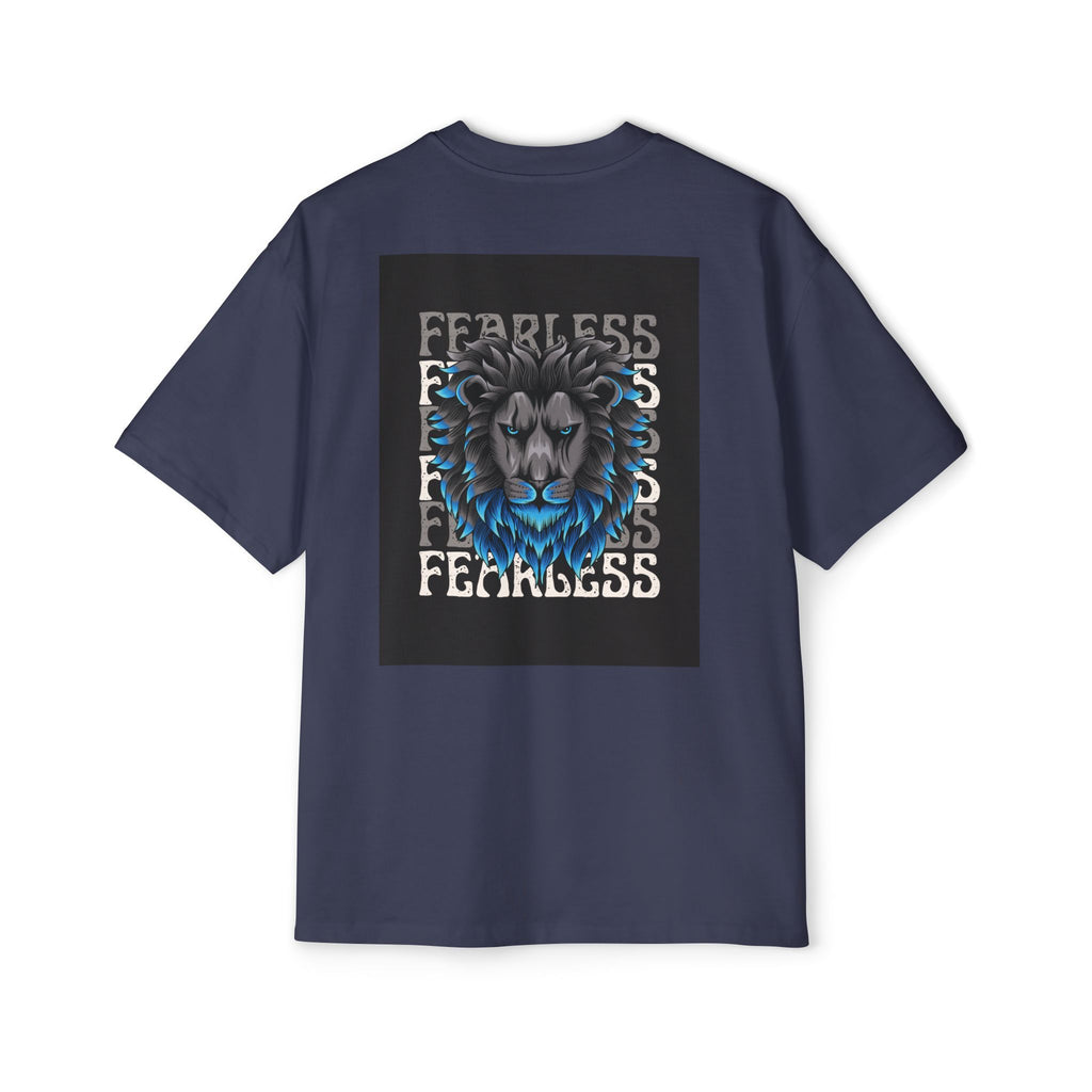 SABAS Fearless Lion Graphic Tee — Men's Oversized Heavy Cotton T‑Shirt