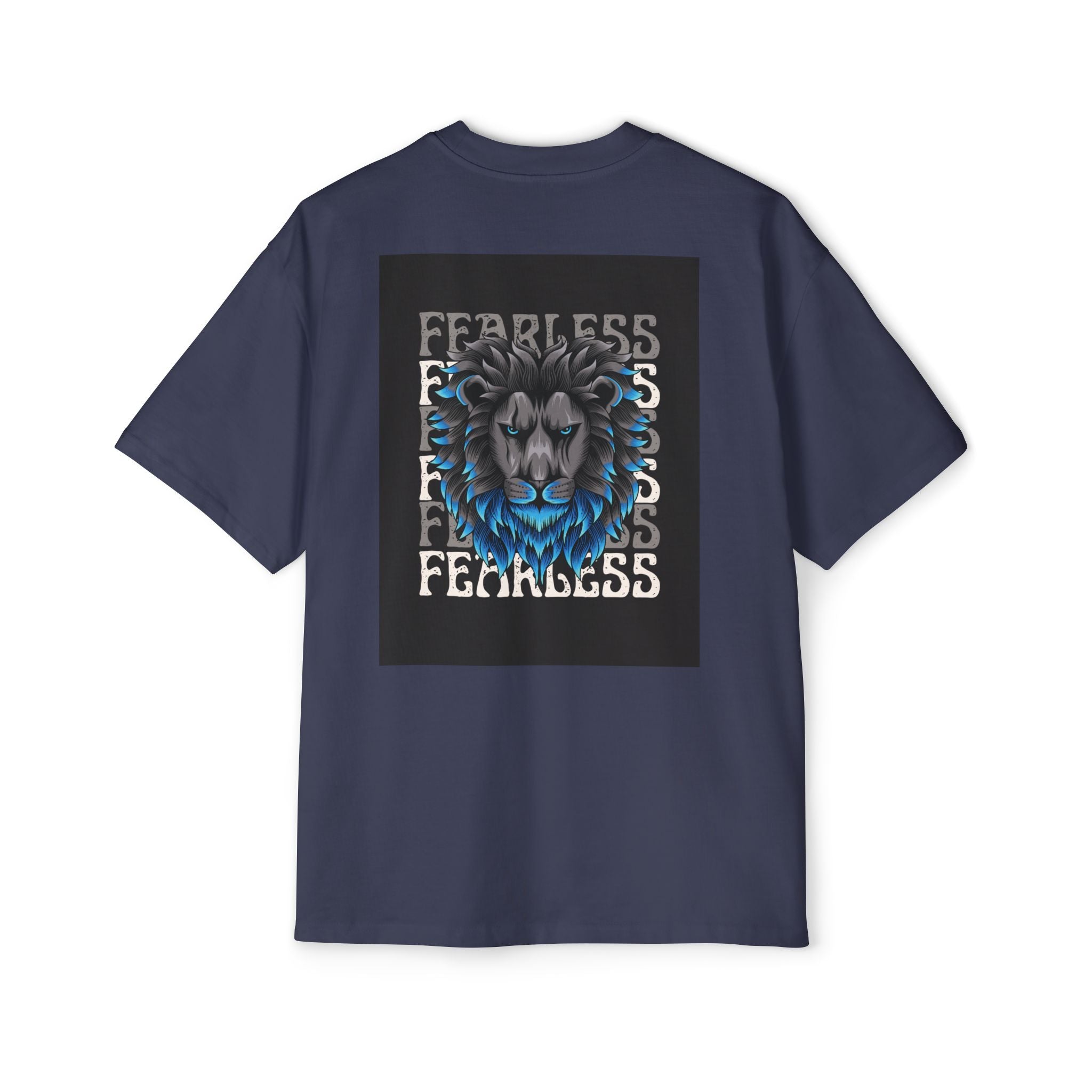 SABAS Fearless Lion Graphic Tee — Men's Oversized Heavy Cotton T‑Shirt