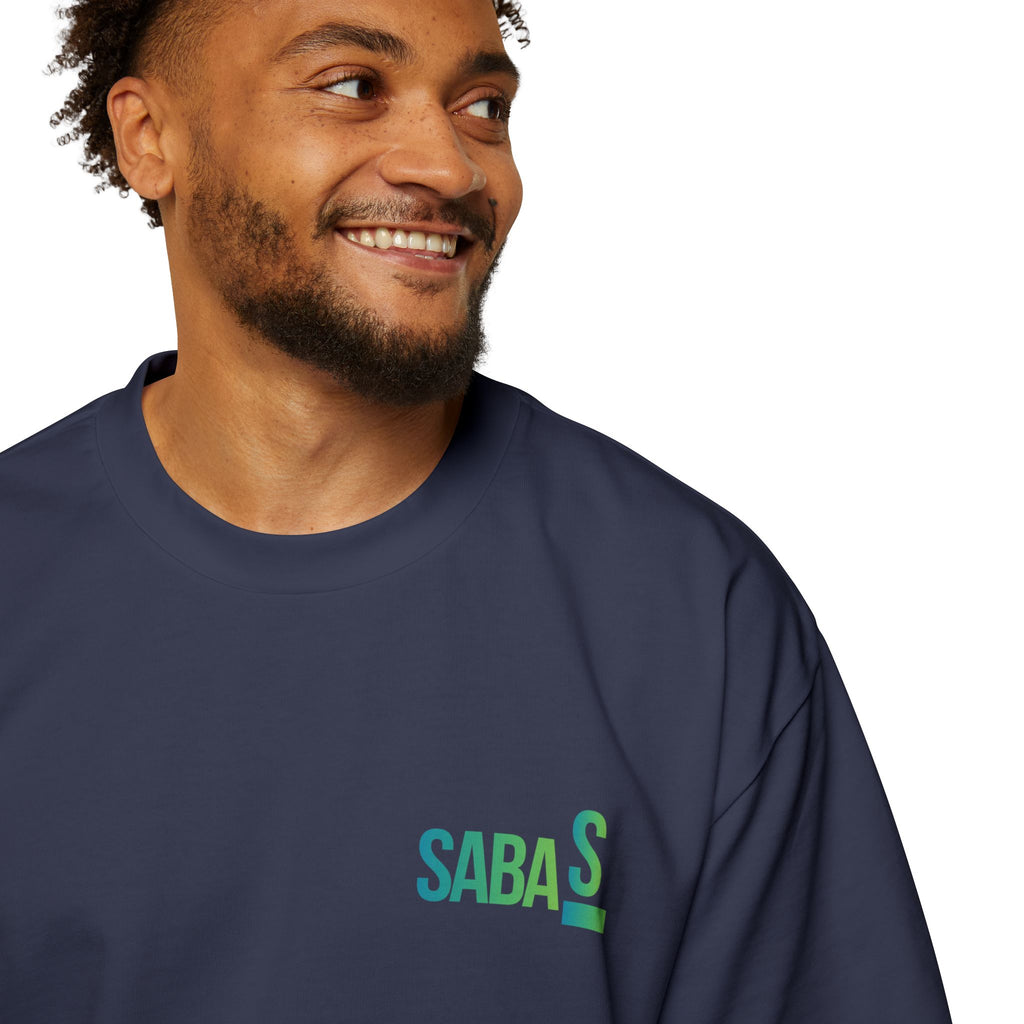 SABAS Fearless Lion Graphic Tee — Men's Oversized Heavy Cotton T‑Shirt