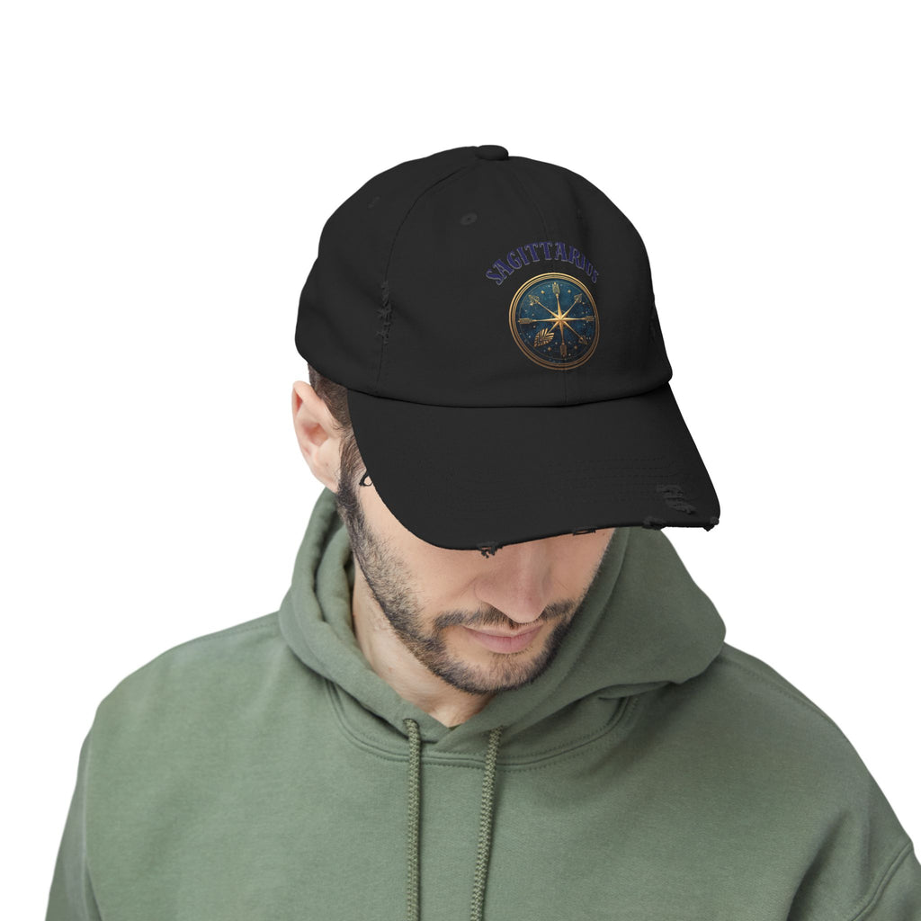 SABAS Sagittarius Distressed Cap Zodiac Star Compass Cap