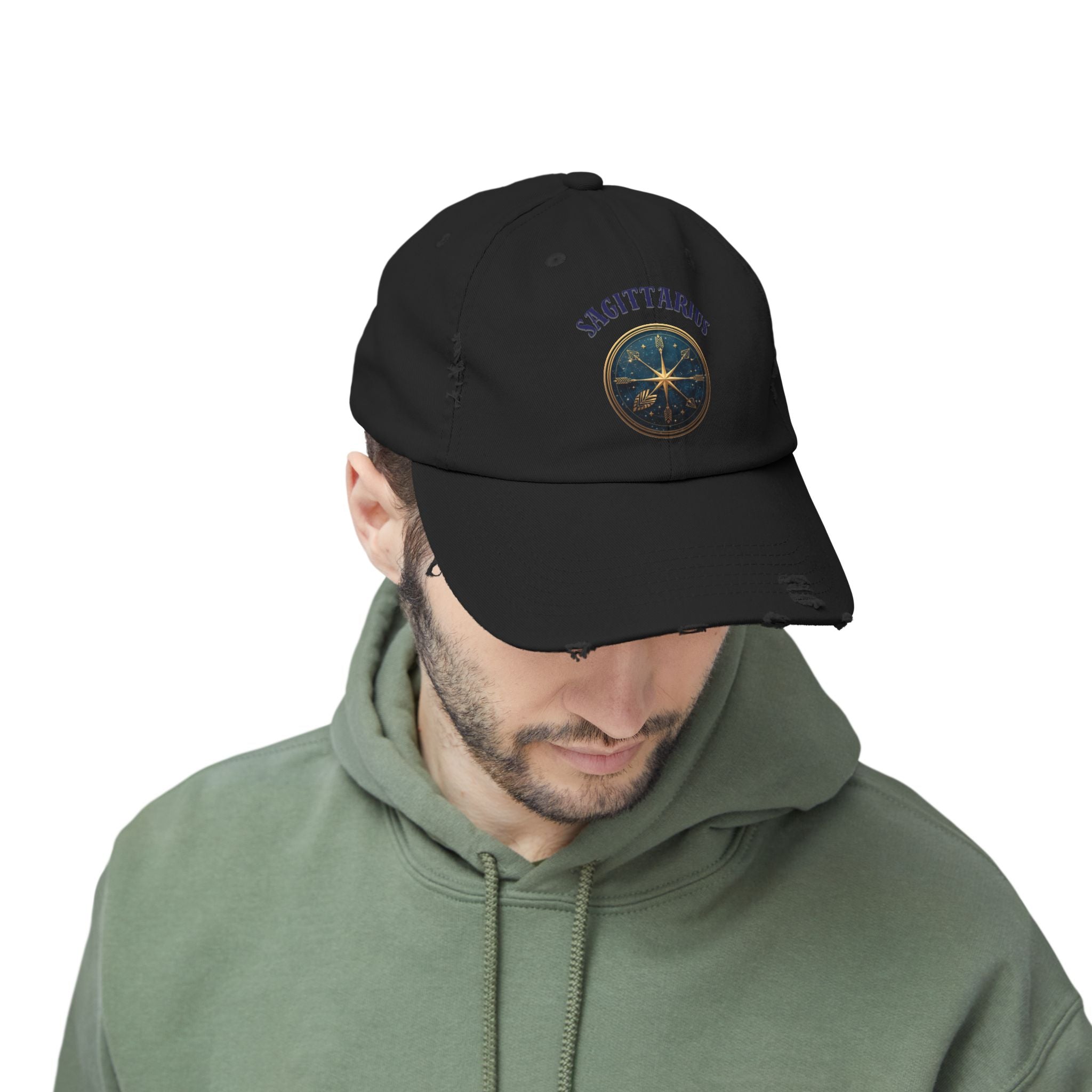 SABAS Sagittarius Distressed Cap Zodiac Star Compass Cap