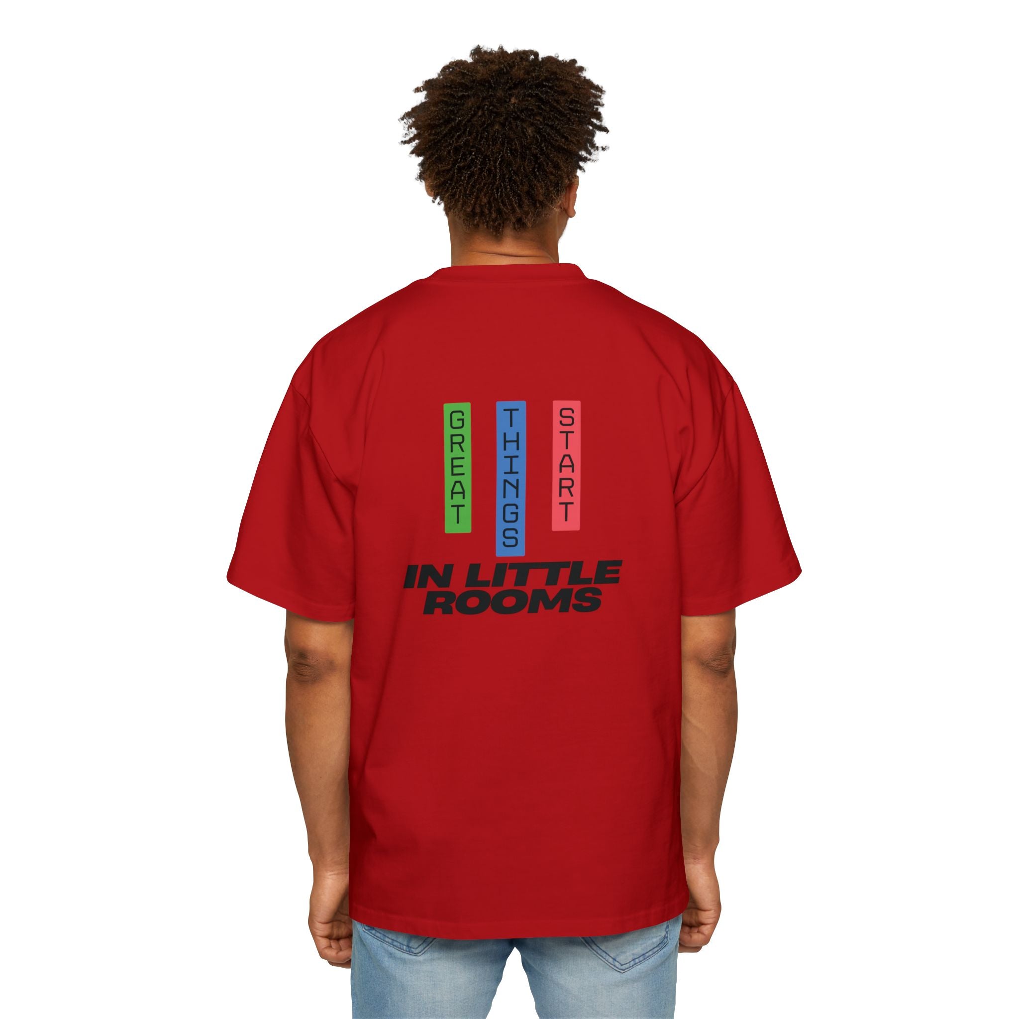 SABAS Oversized T-Shirt — "Great Things Start in Little Rooms" Logo Tee