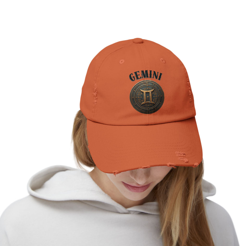 SABAS Gemini Zodiac Sign Distressed Cap
