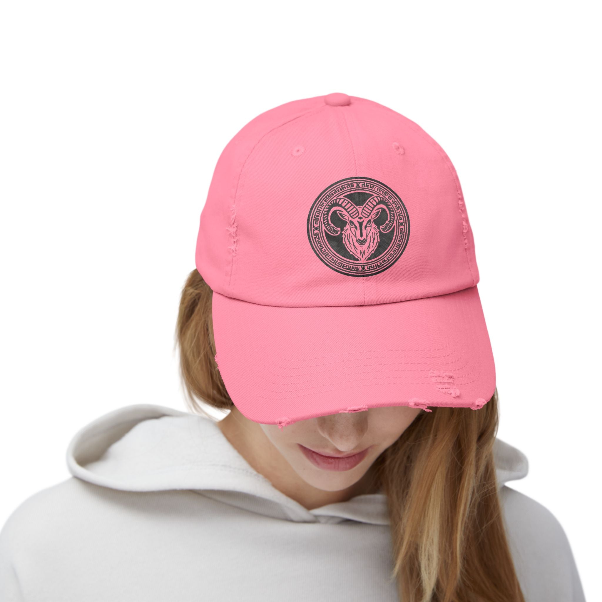 SABAS Capricorn Zodiac Sign Distressed Cap