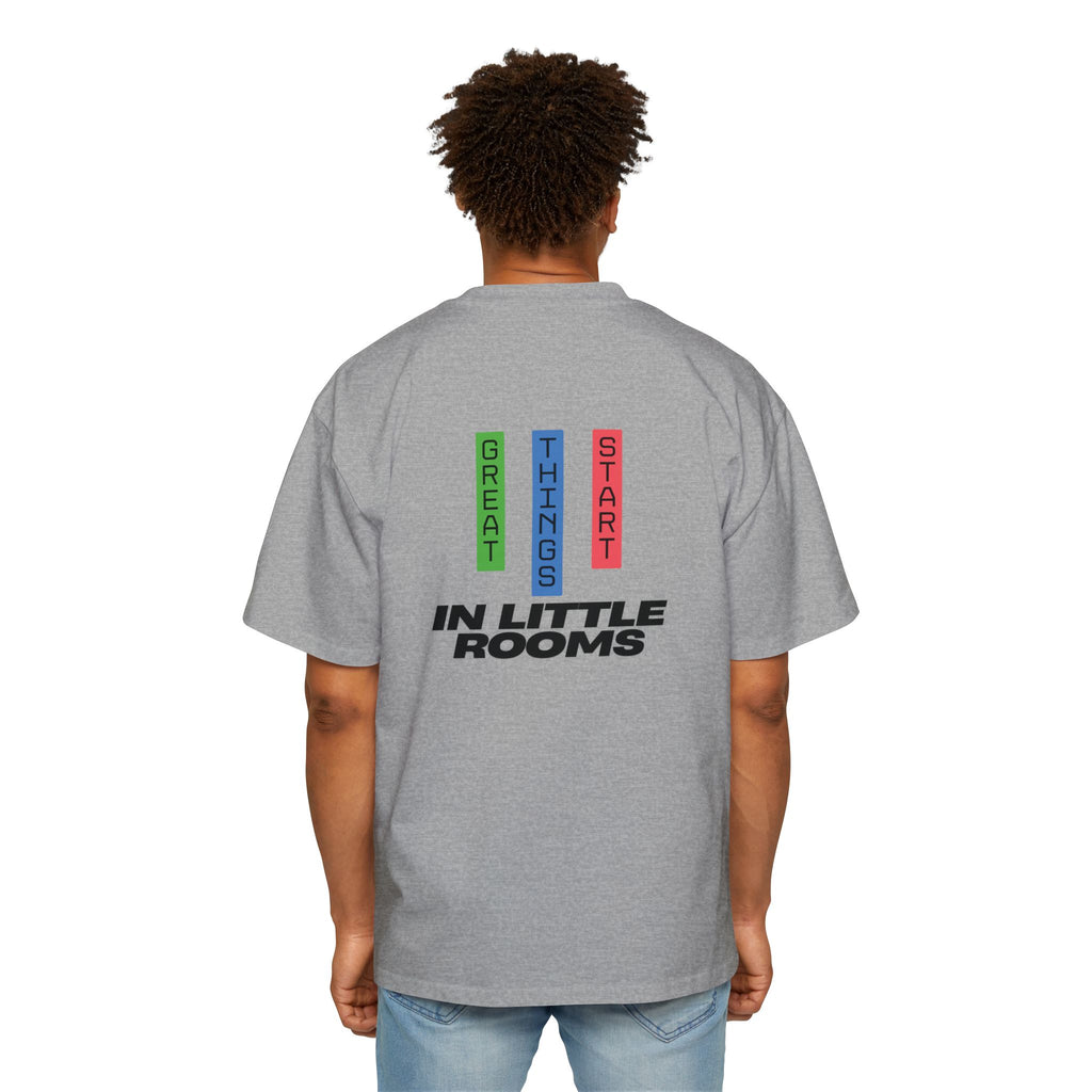 SABAS Oversized T-Shirt — "Great Things Start in Little Rooms" Logo Tee