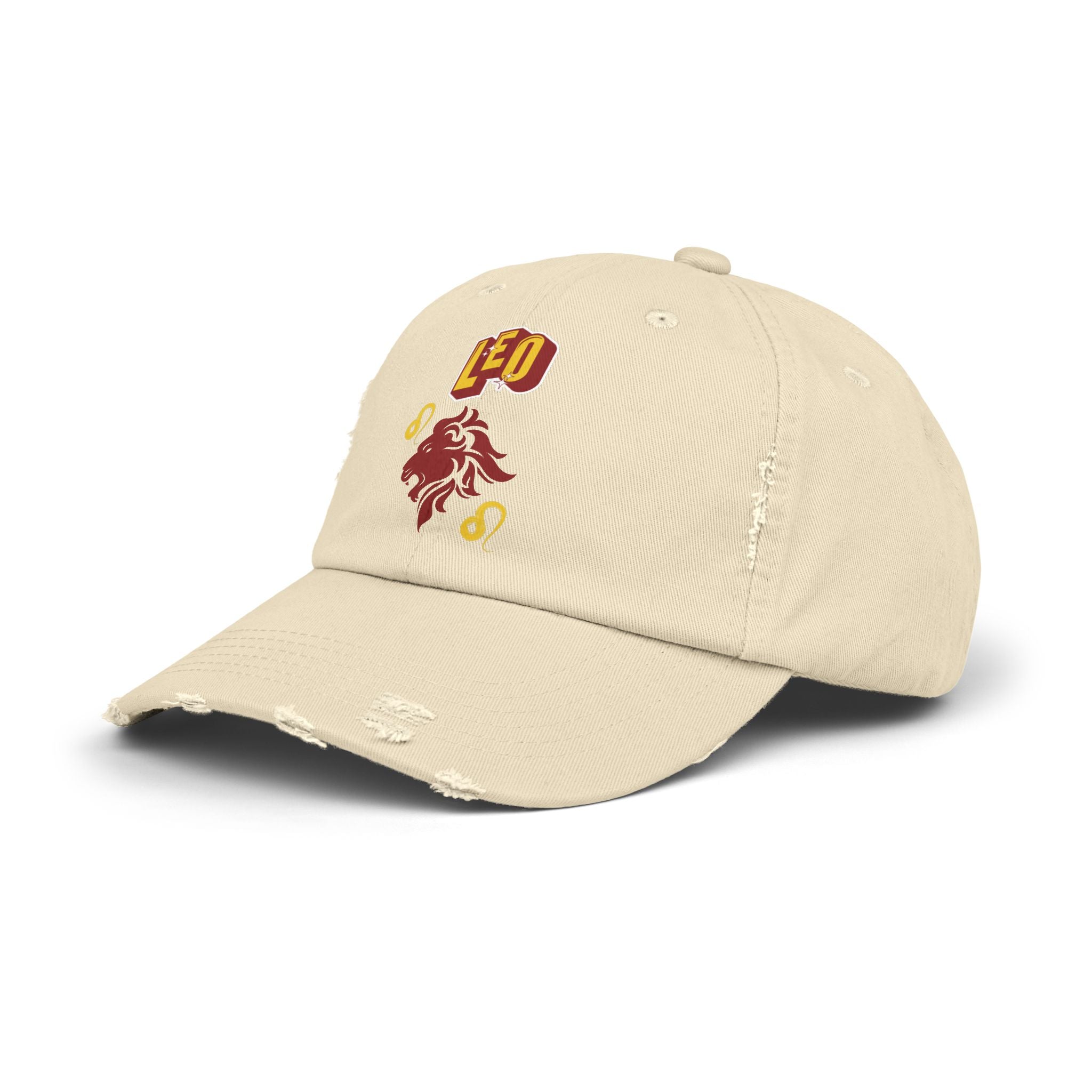 SABAS Leo Zodic Sign Unisex Distressed Stone Color Cap