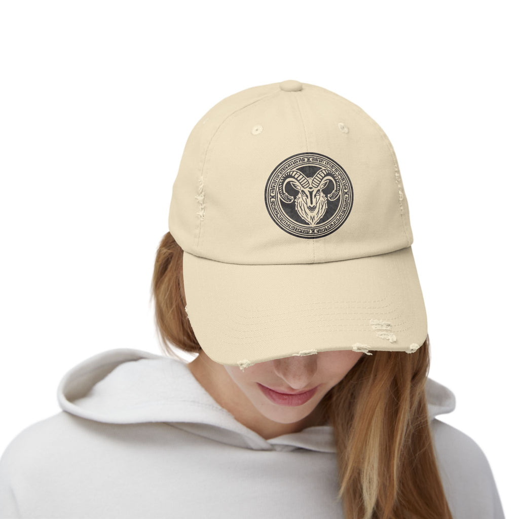SABAS Capricorn Zodiac Sign Distressed Cap