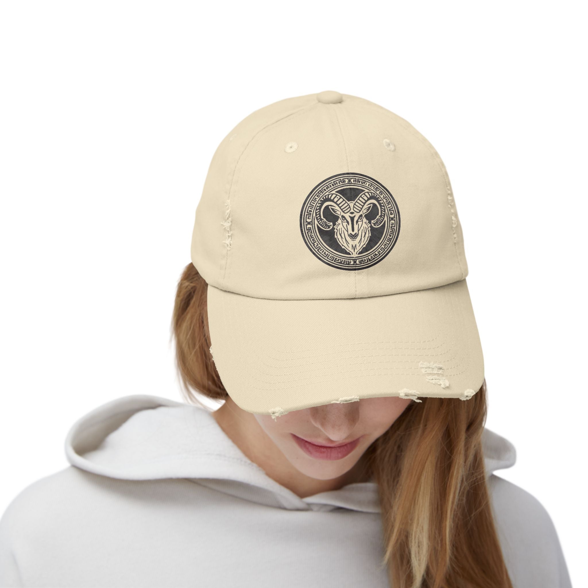 SABAS Capricorn Zodiac Sign Distressed Cap