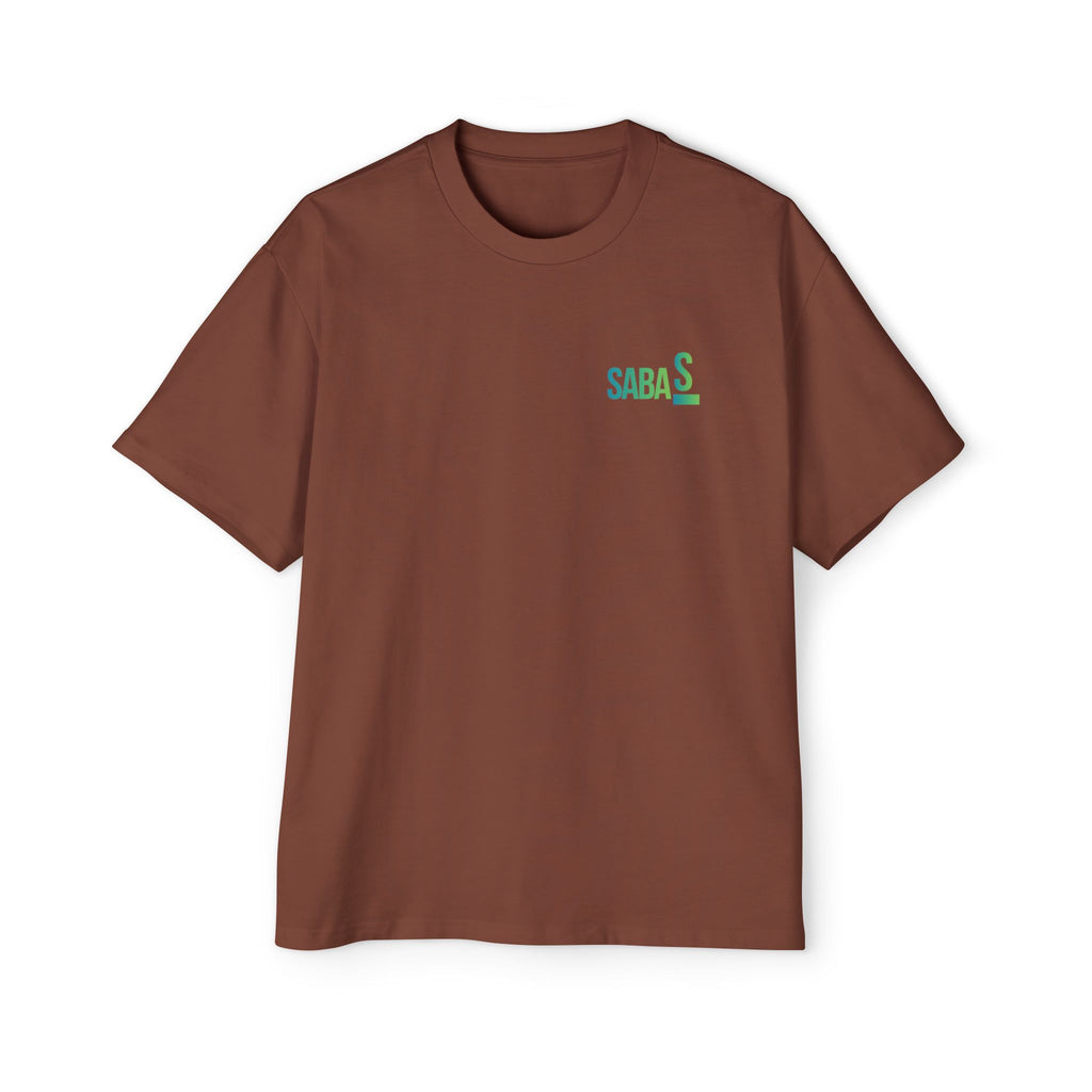 SABAS Fearless Lion Graphic Tee — Men's Oversized Heavy Cotton T‑Shirt