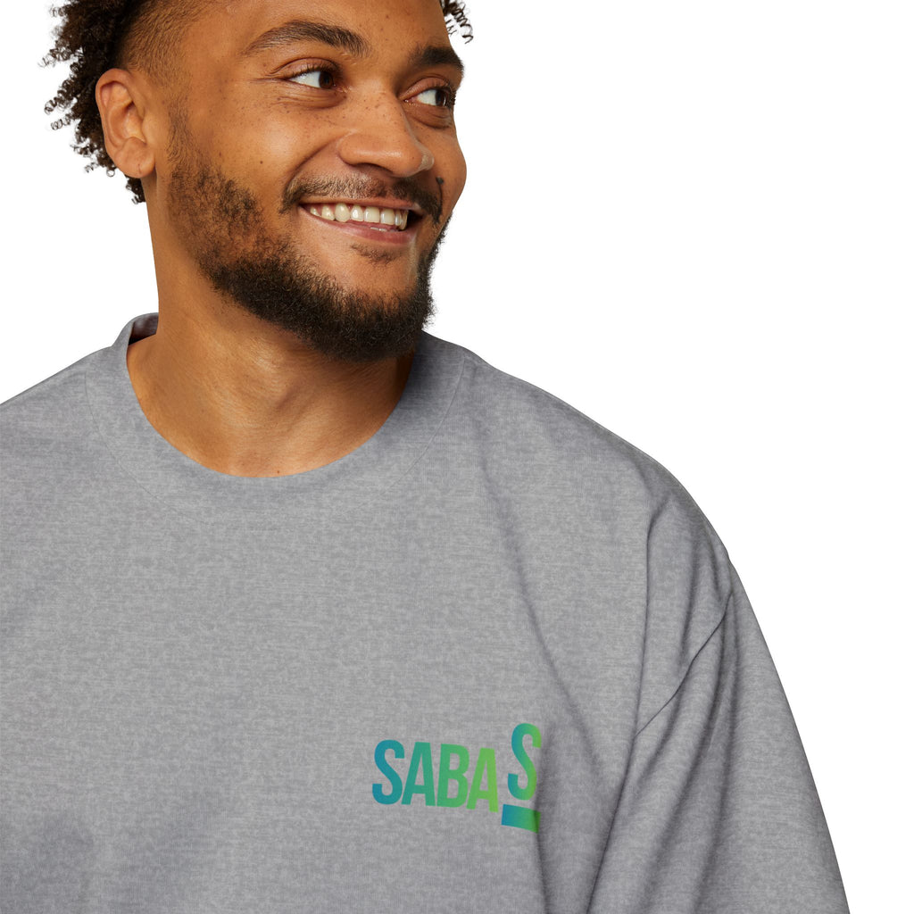 SABAS Fearless Lion Graphic Tee — Men's Oversized Heavy Cotton T‑Shirt
