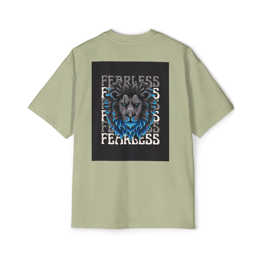 SABAS Fearless Lion Graphic Tee — Men's Oversized Heavy Cotton T‑Shirt