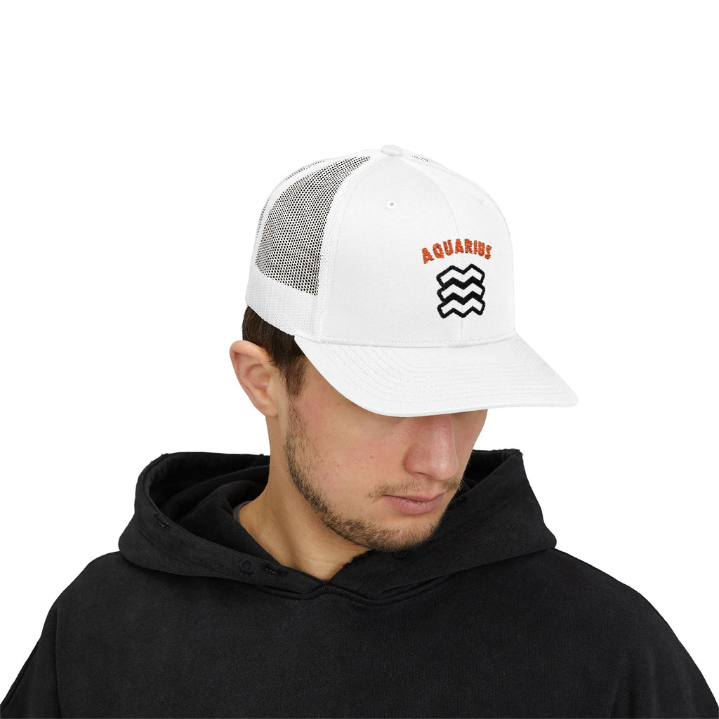 SABAS Embroidered Snapback Trucker Cap – Aquarius Zodiac Cap