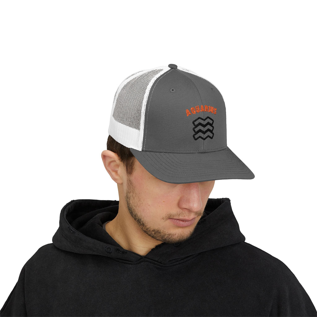 SABAS Embroidered Snapback Trucker Cap – Aquarius Zodiac Cap