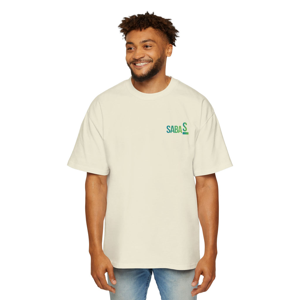 SABAS Fearless Lion Graphic Tee — Men's Oversized Heavy Cotton T‑Shirt