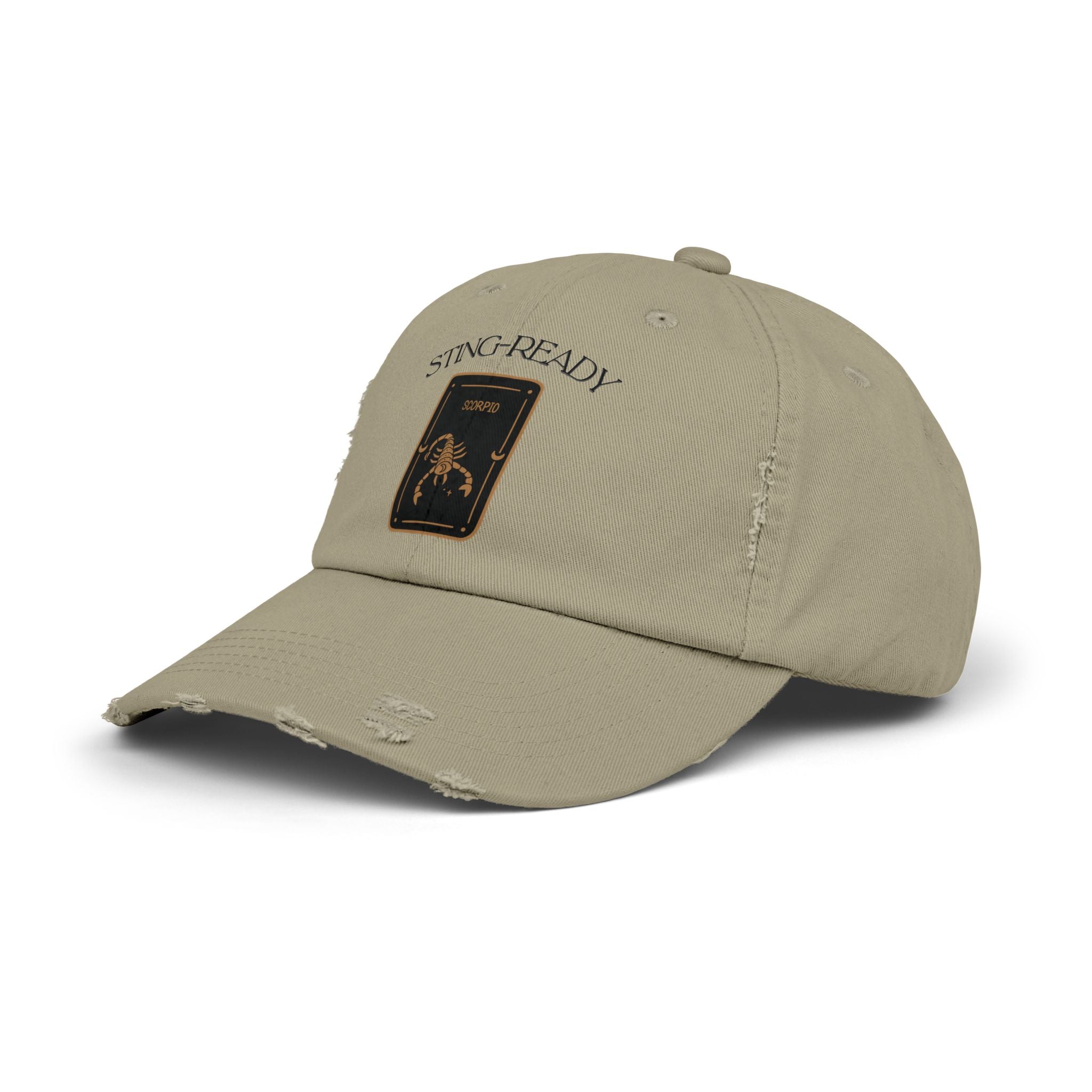 SABAS Scorpio Zodiac Design Sting-Ready Distressed Cap