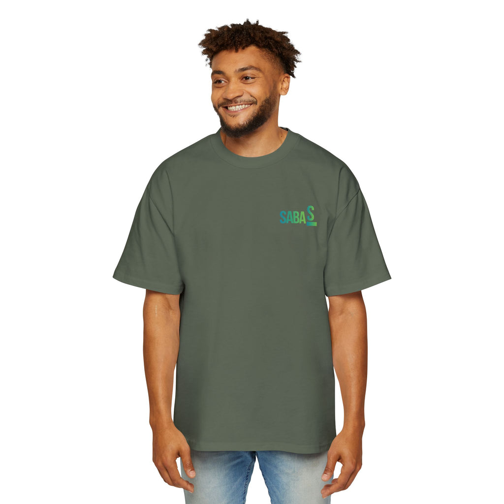 SABAS Fearless Lion Graphic Tee — Men's Oversized Heavy Cotton T‑Shirt