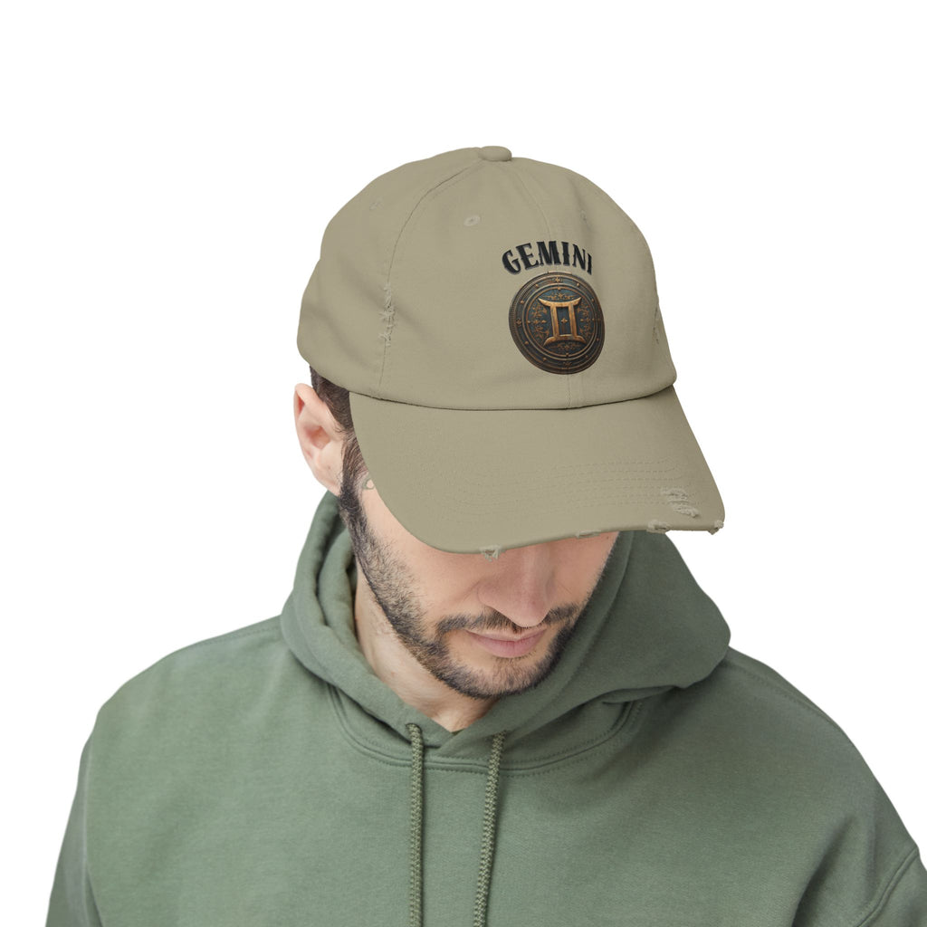 SABAS Gemini Zodiac Sign Distressed Cap